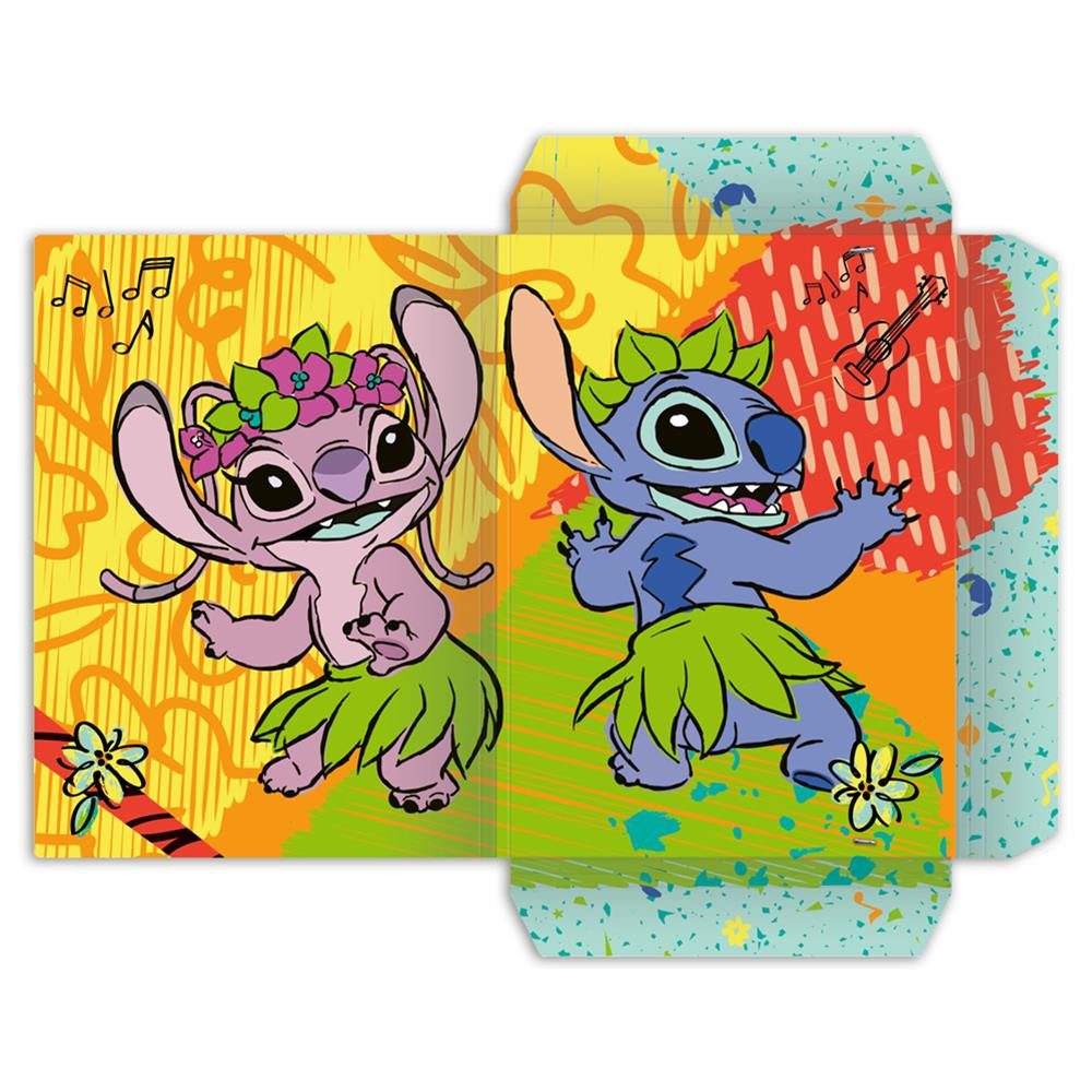 RNK Verlag Organisationsmappe Zeichenmappe Disney Stitch DIN A3 mit 3 Klappen und Gummizug, 3 Einschlagklappen, farbiger Gummizug, bedruckte Innenseite – Bild 2 von 4