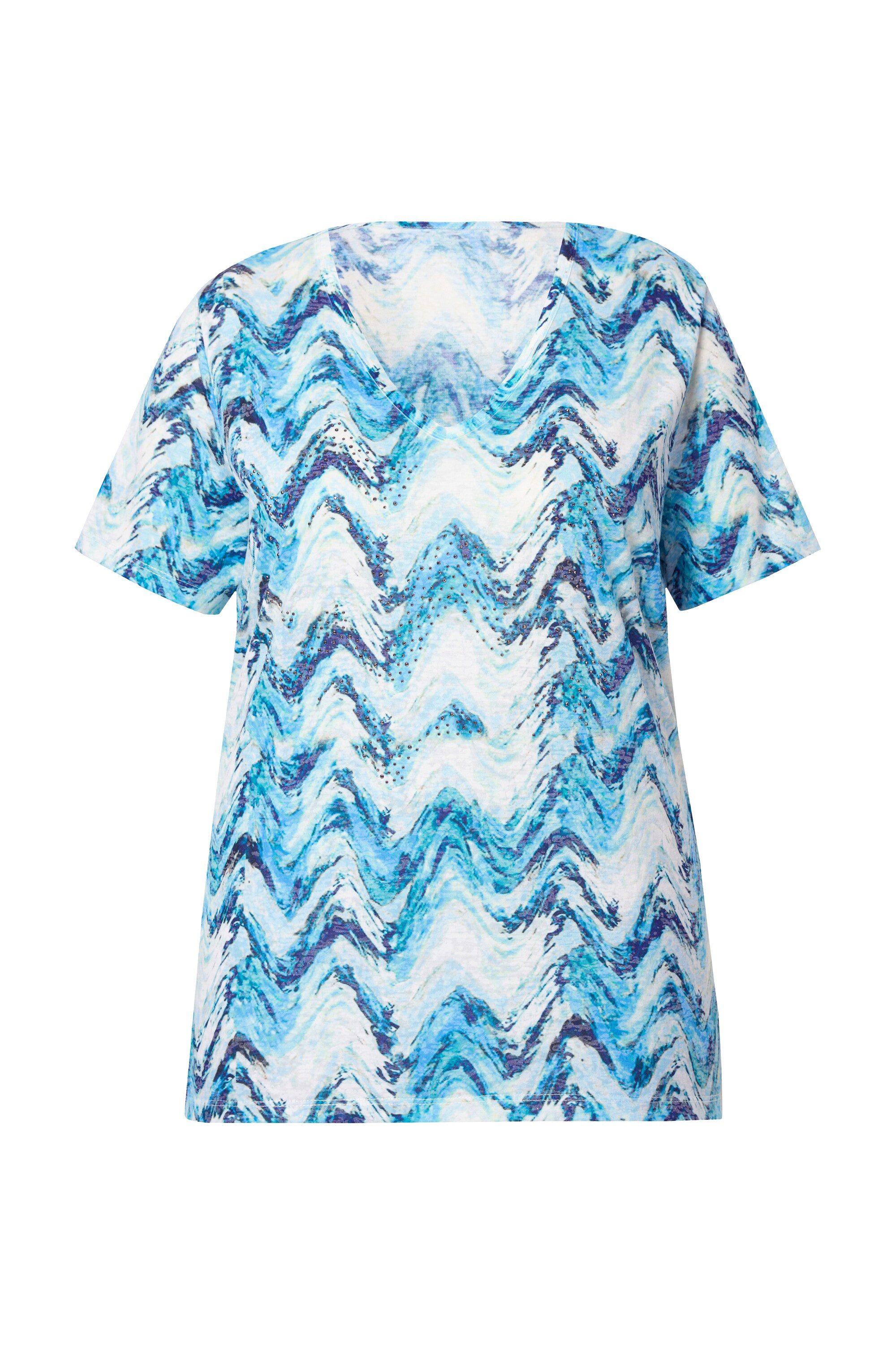 Angel of Style T-Shirt T-Shirt Wellenmuster Glitzersteinchen günstig online kaufen