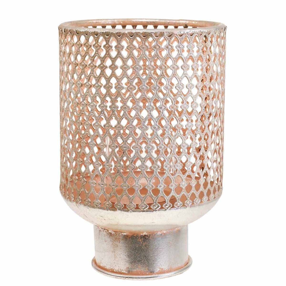 Windlicht Vintage Windlicht im Tischlampen-Design, Metall Kerzenhalter Ø18cm