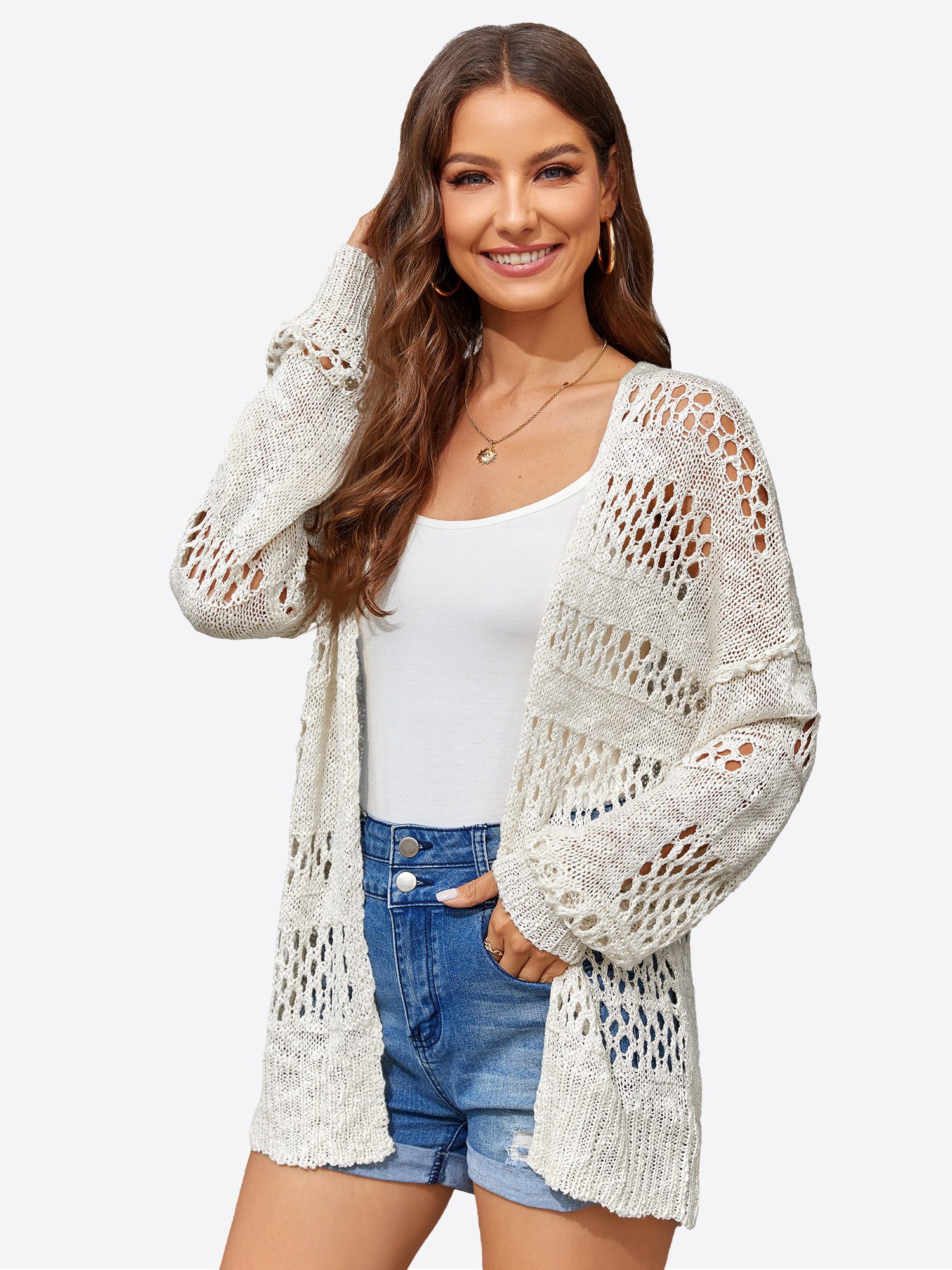 Imily Bela Longstrickjacke Damen Boho Oberbekleidung (Packung, 1-tlg., 1per günstig online kaufen