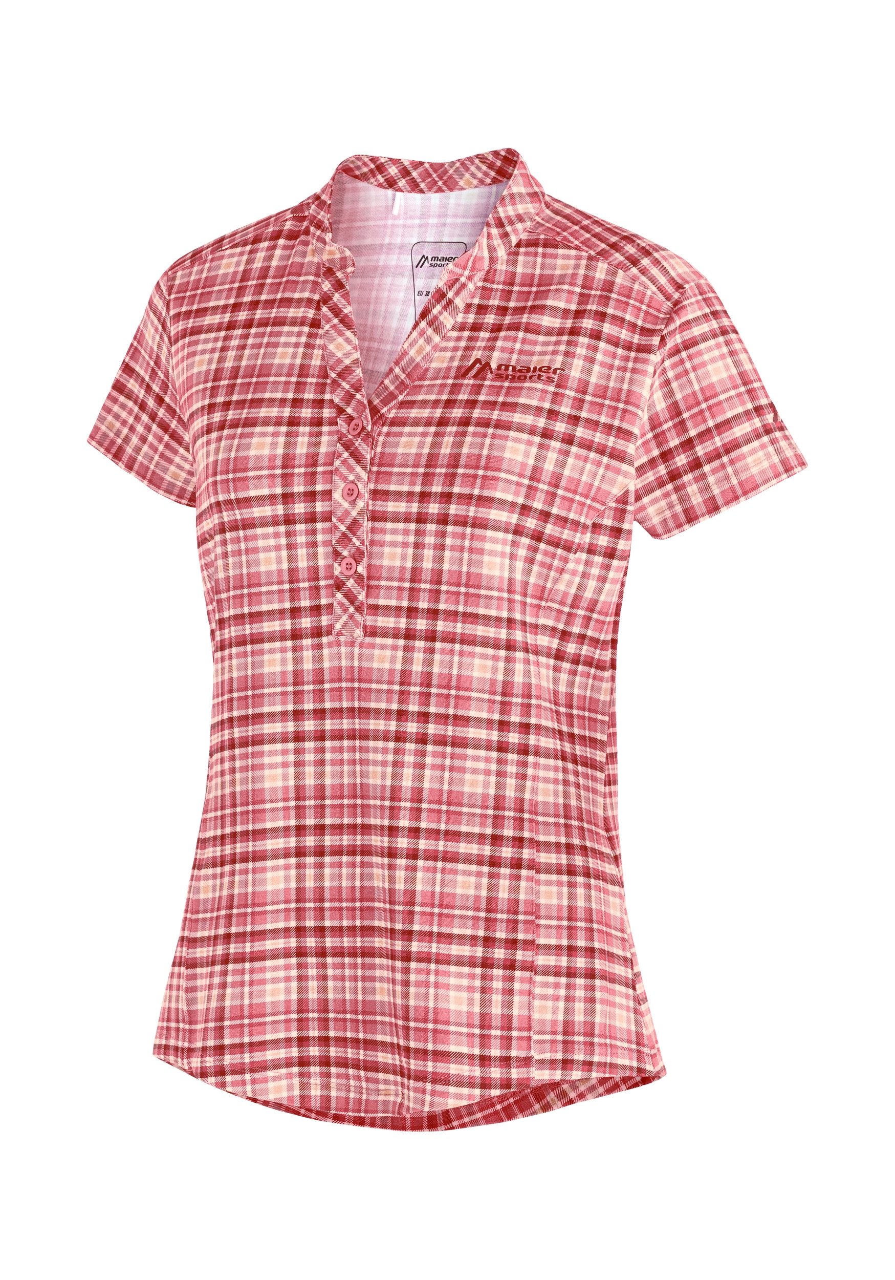 T-Shirt Enz S/S W Da-Shirt 1/2 Arm rose / red check