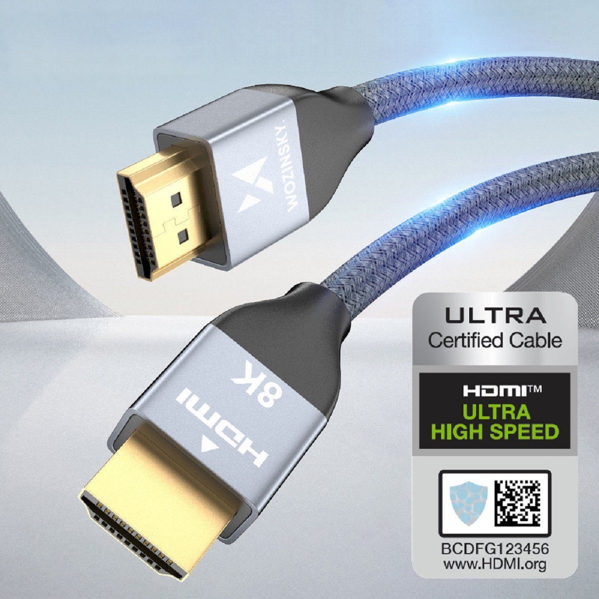 Wozinsky Kabel HDMI 2.1 8K 60 Hz 48 Gbps / 4K 120 Hz / 2K 144 Hz HDMI-Kabel, (100 cm)