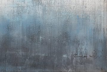 KUNSTLOFT Gemälde Blue Lagoon 80x80 cm, Leinwandbild 100% HANDGEMALT Wandbild Wohnzimmer