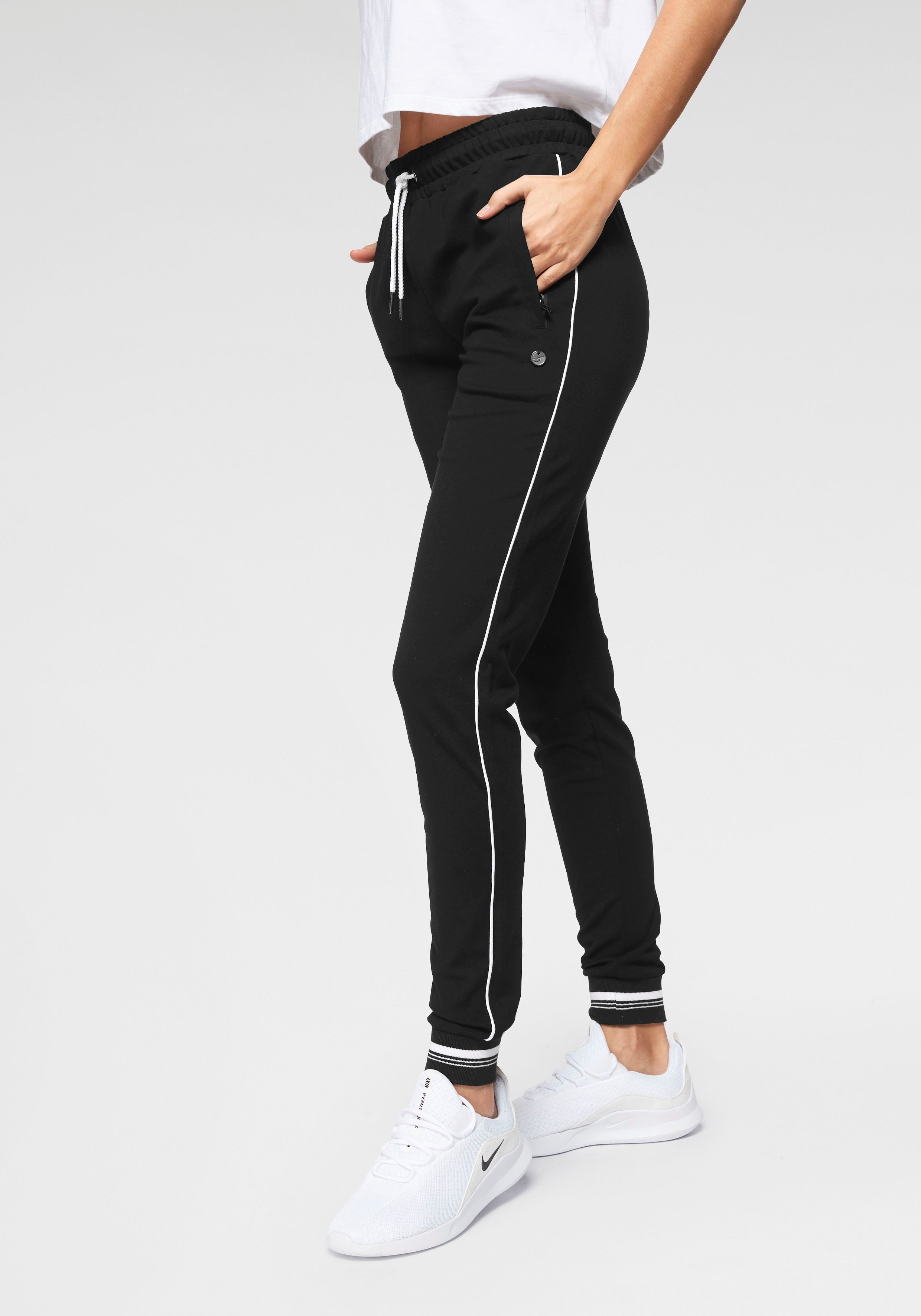 Fit Jogginghose mit Sportswear seitlichen Ocean Paspeln Comfort