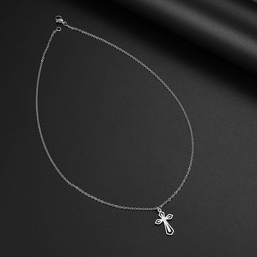 Anhänger Geschenkbeutel Kreuz Halskette Kreuzanhänger inkl. Design aus SMK-ES-05, Color und Edelstahl,