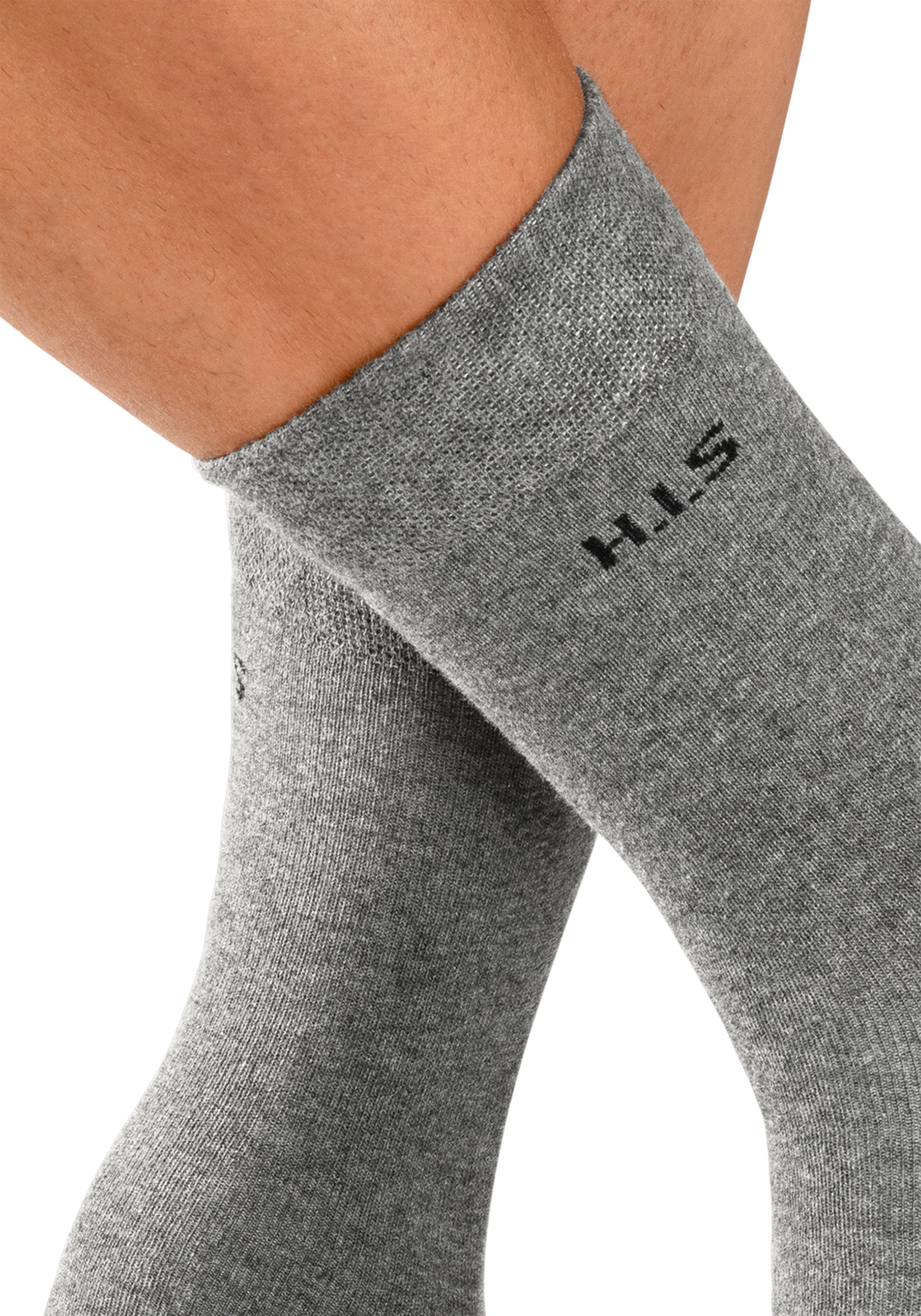 H.I.S Socken Herren Basic Comfort Socken (Packung, 4-Paar, Gr. 43-46 bis 47-48) mit druckfreiem Bündchen