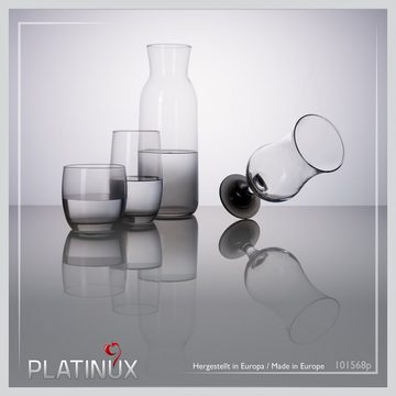 PLATINUX Gläser-Set Trinkgläser & Karaffe mit Schwarzen Ombré Effekt, Glas, Set 19 Teilig Wasserkaraffe Cocktailgläser Trinkglas