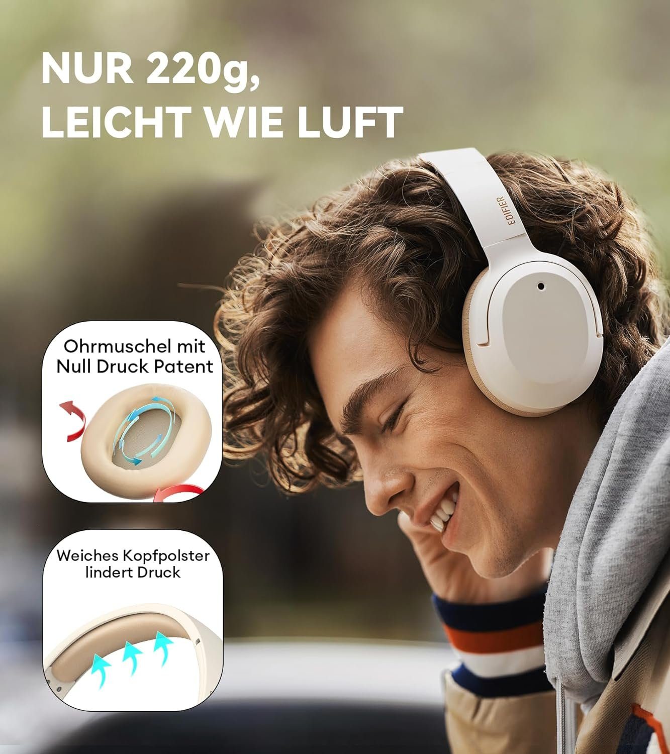 Korrektur (Automatische Wireless Schnelllade und Gaming-Headset Wired 49 Edifier® Audio Stunden LDAC Bluetooth, von Spielzeit) Hi-Res Umgebungsgeräuschen, & Erkennung