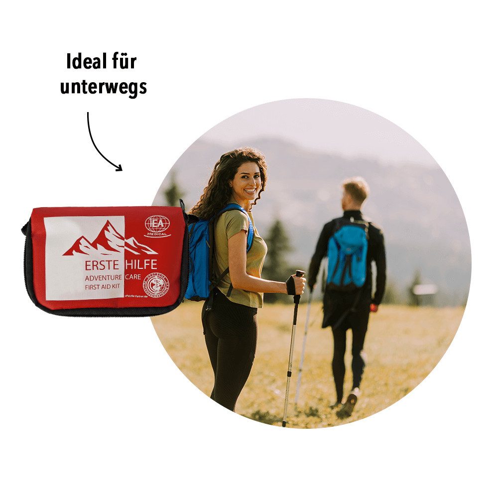 IEA Medical Erste-Hilfe-Set Erste-Hilfe-Set Outdoor, (Komplettset, 26 St), Kompakte Reiseapotheke, Notfallhilfe für Wandern, Camping & Reisen