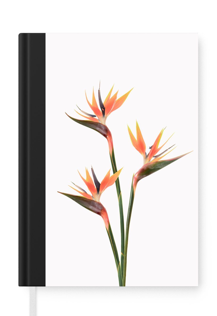 MuchoWow Notizbuch Blumen - Orange - Natur - Pflanzen, Journal, Merkzettel, Tagebuch, Notizheft, A5, 98 Seiten, Haushaltsbuch