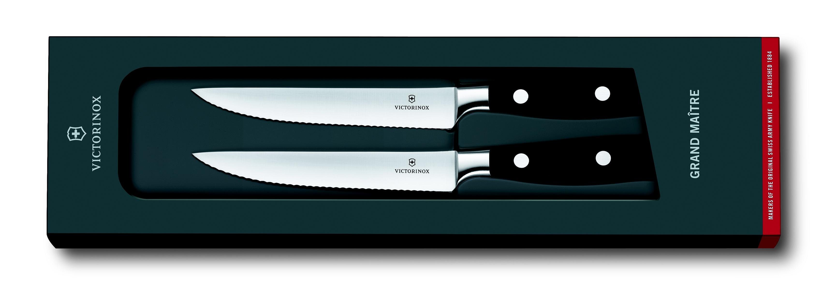 Victorinox Taschenmesser Grand 2-tlg., Maître Steakmesser-Set, 12cm Wellenschliff
