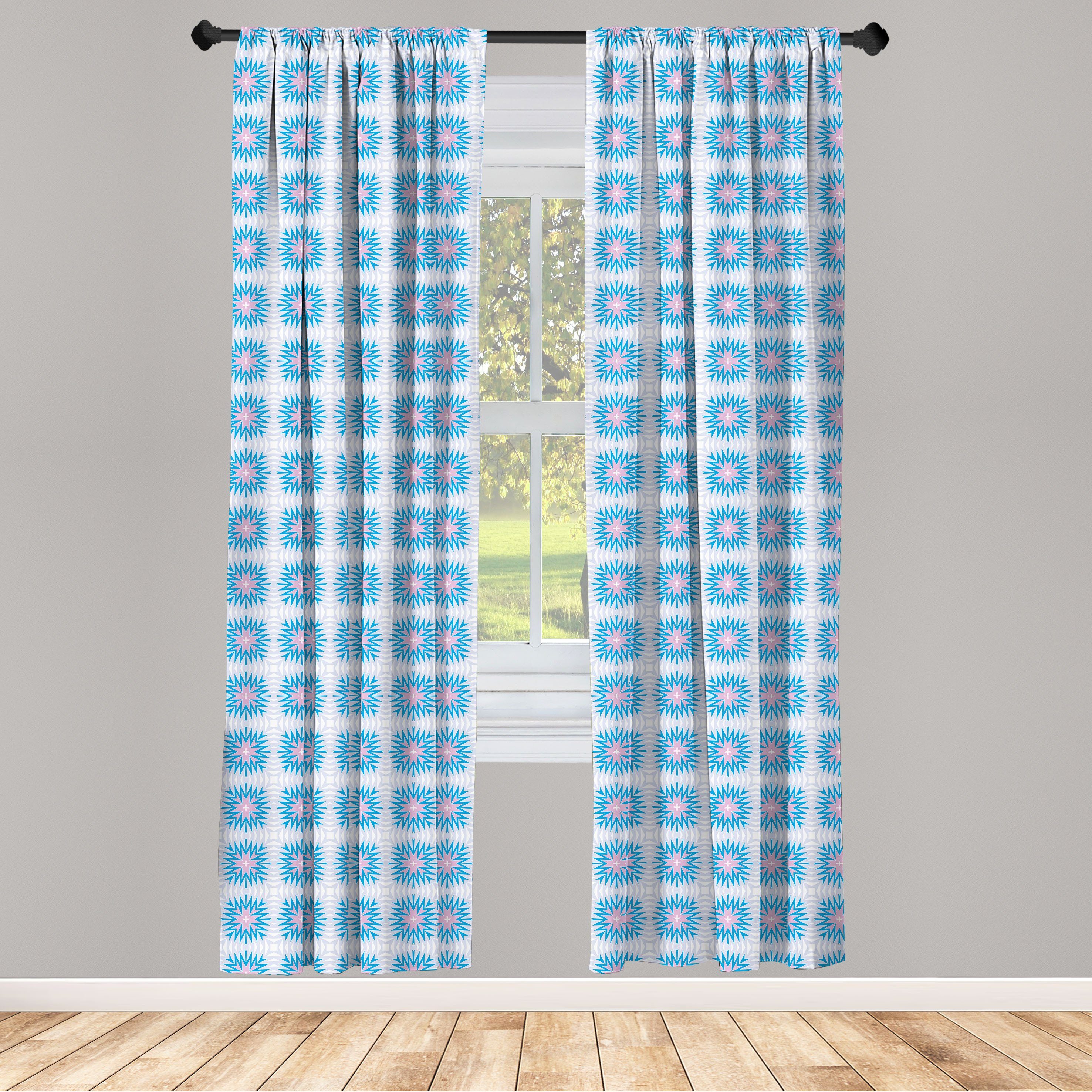 Gardine Vorhang für Wohnzimmer Schlafzimmer Dekor, Abakuhaus, Microfaser, Gedämpfte Farben zyklische Formationen