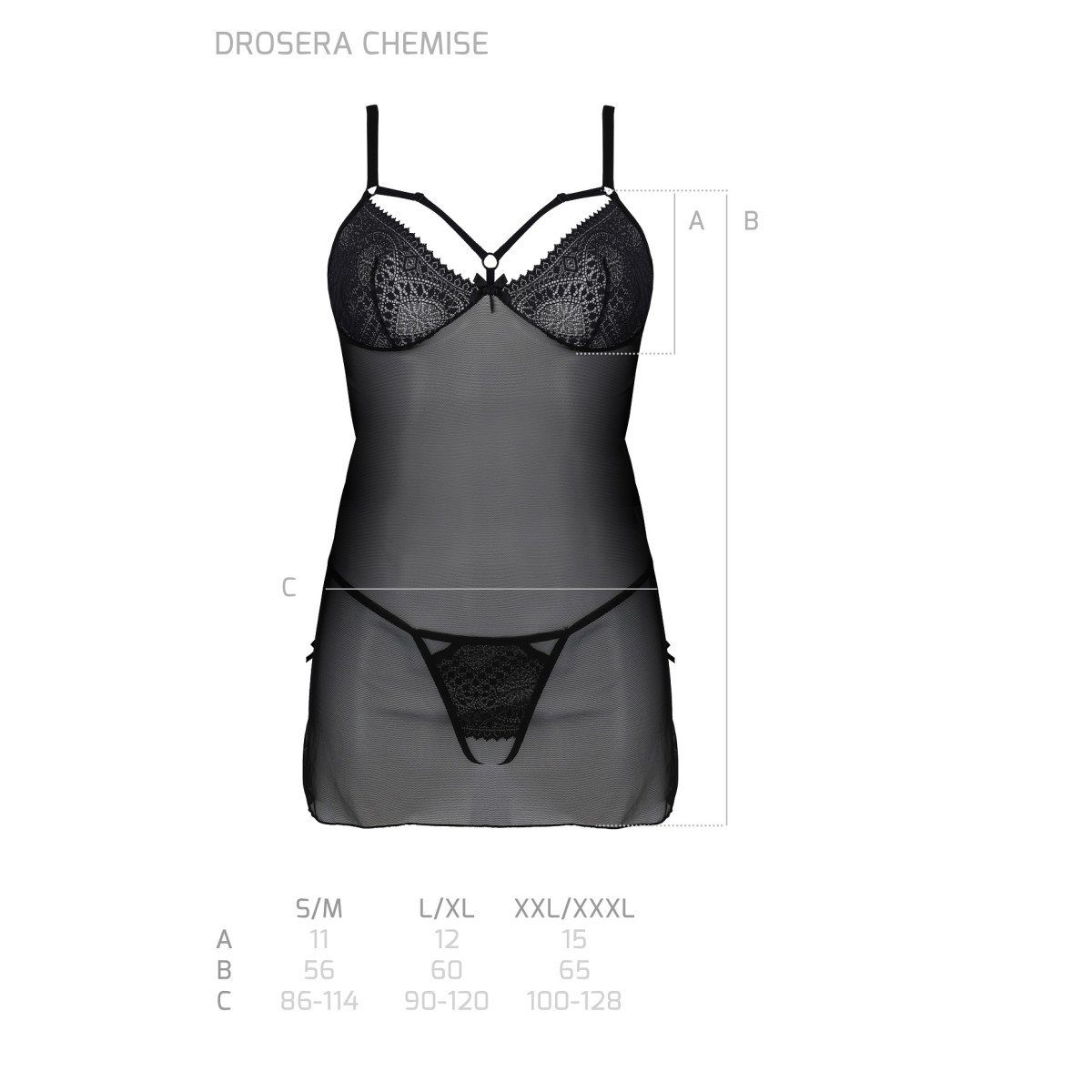 PE & Nachthemd Collection black (L/XL,S/M,XXL) chemise Eco - thong Passion ECO Drosera