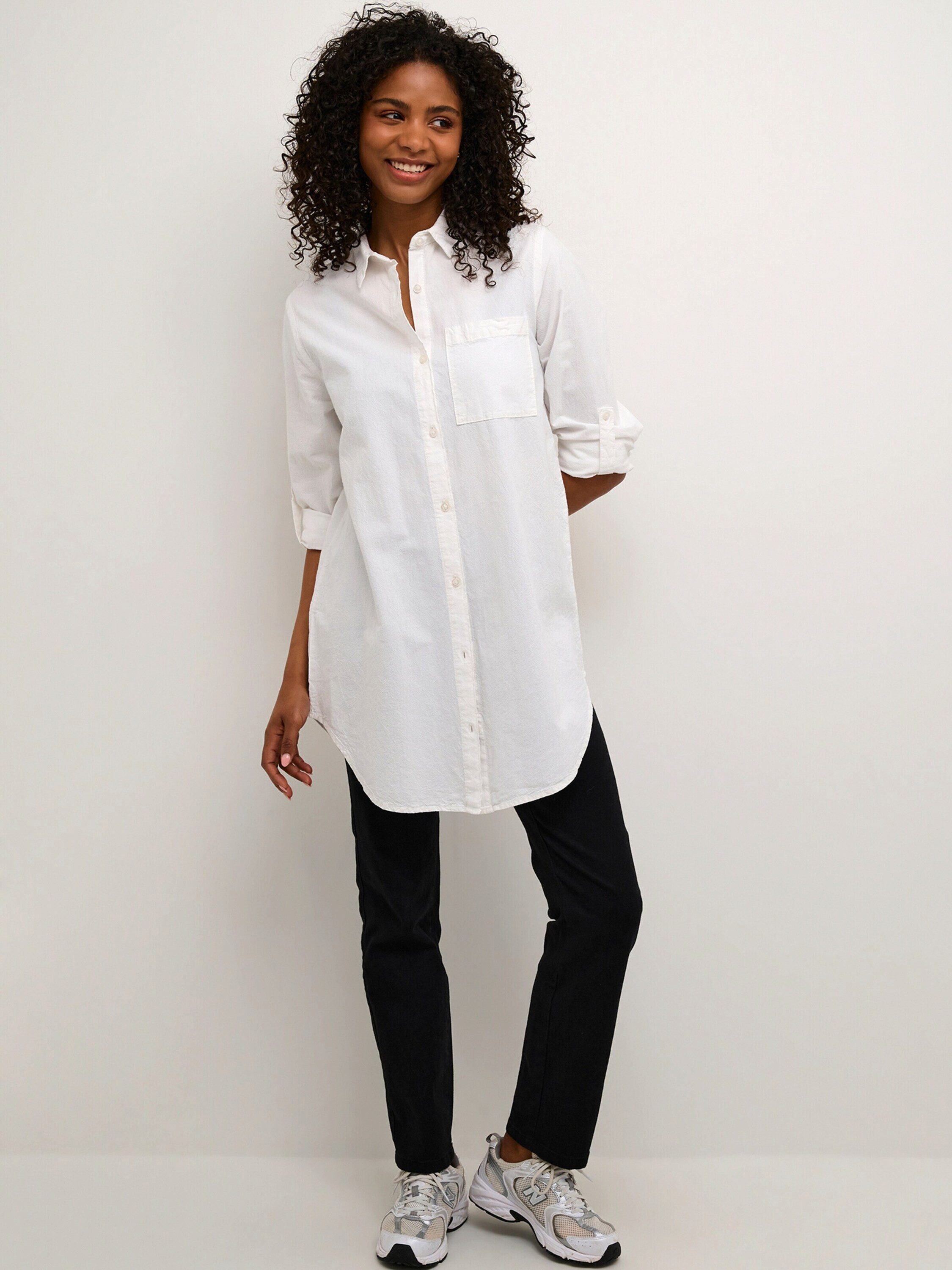 KAFFE Langarmbluse Naya (1-tlg) Falten