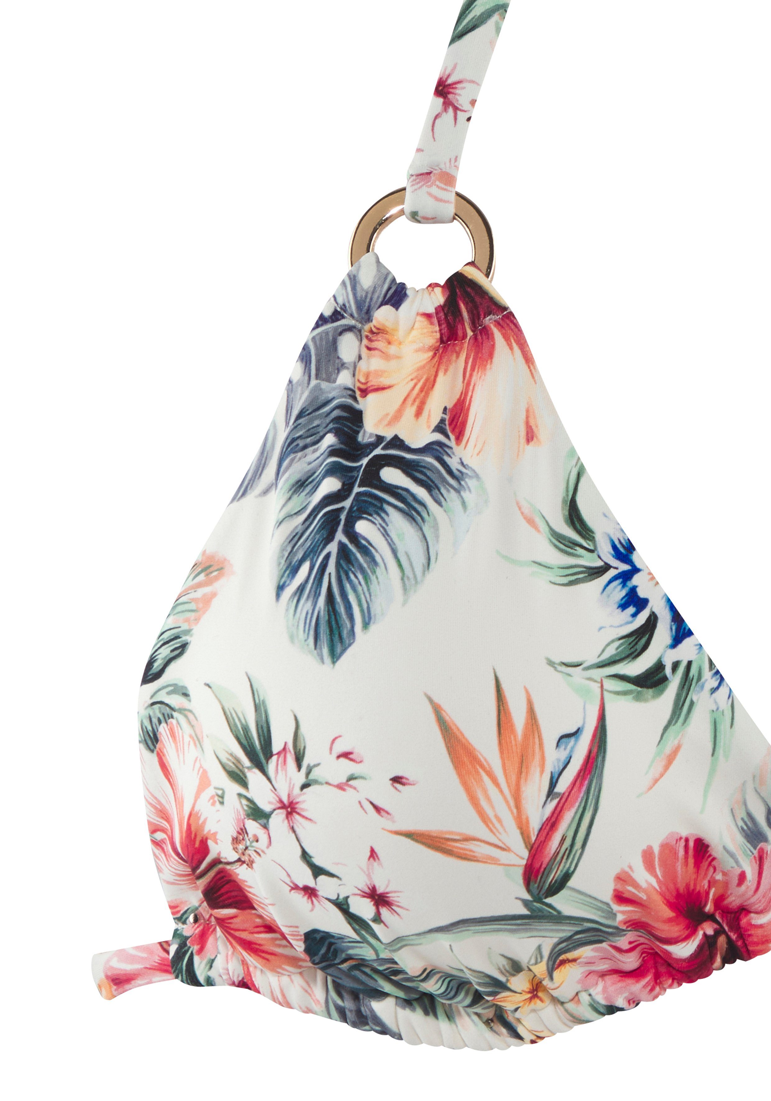 LASCANA Triangel-Bikini-Top Salsa, Goldfarbene Zierringe