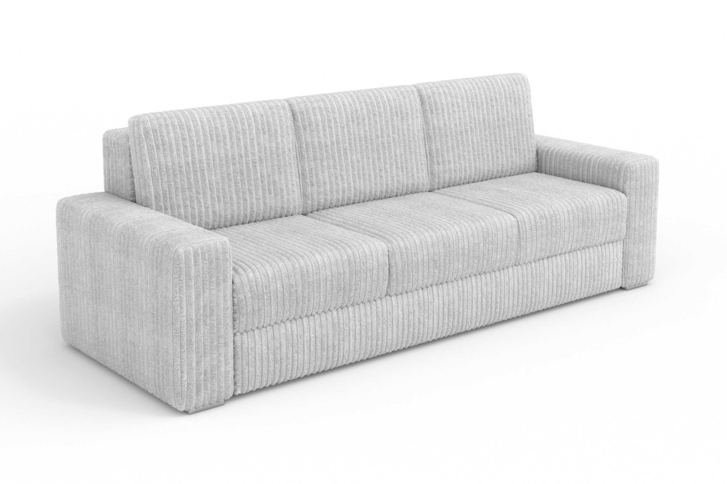 Deine Möbel 24 Schlafsofa TIMON 3-Sitzer 245 cm breit mit Schlaffunktion Cord Stoff, Set 1 Teile, TILIA-Cord, Schlaffunktion, Bettkasten, weiche Kissen, viele Farben