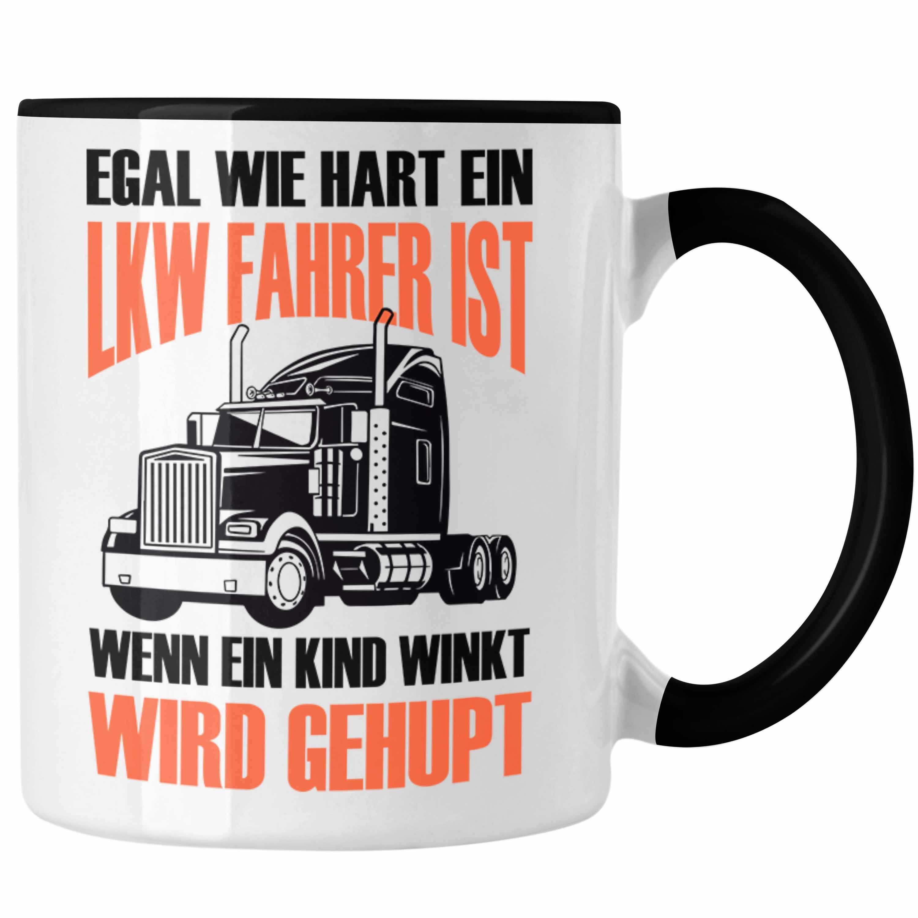 Trendation Tasse Lustige LKW-Fahrer Tasse Geschenk für Truckliebhaber Wenn Ein Kind WI Schwarz