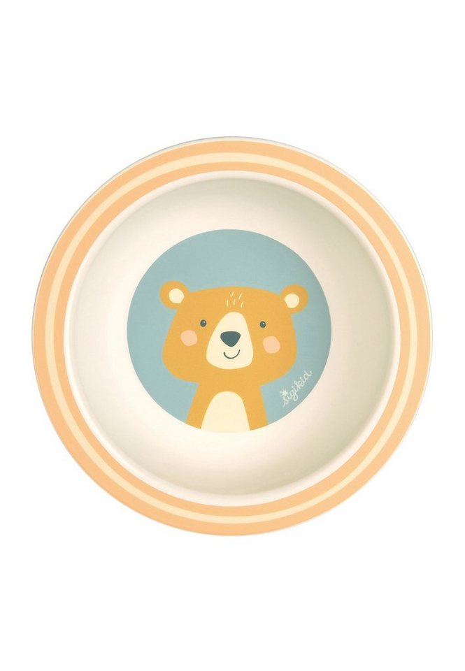 Sigikid Kinderschüssel Schüssel Bär rPET "4 Freunde", Material außen: 100% rPET, Material innen: Silikonring im Boden, (Schälchen, 1-tlg)