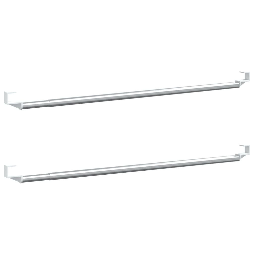vidaXL Декорация окна Шторыstangen 2 Stk. Weiß und Silbern 40-60 cm Aluminium