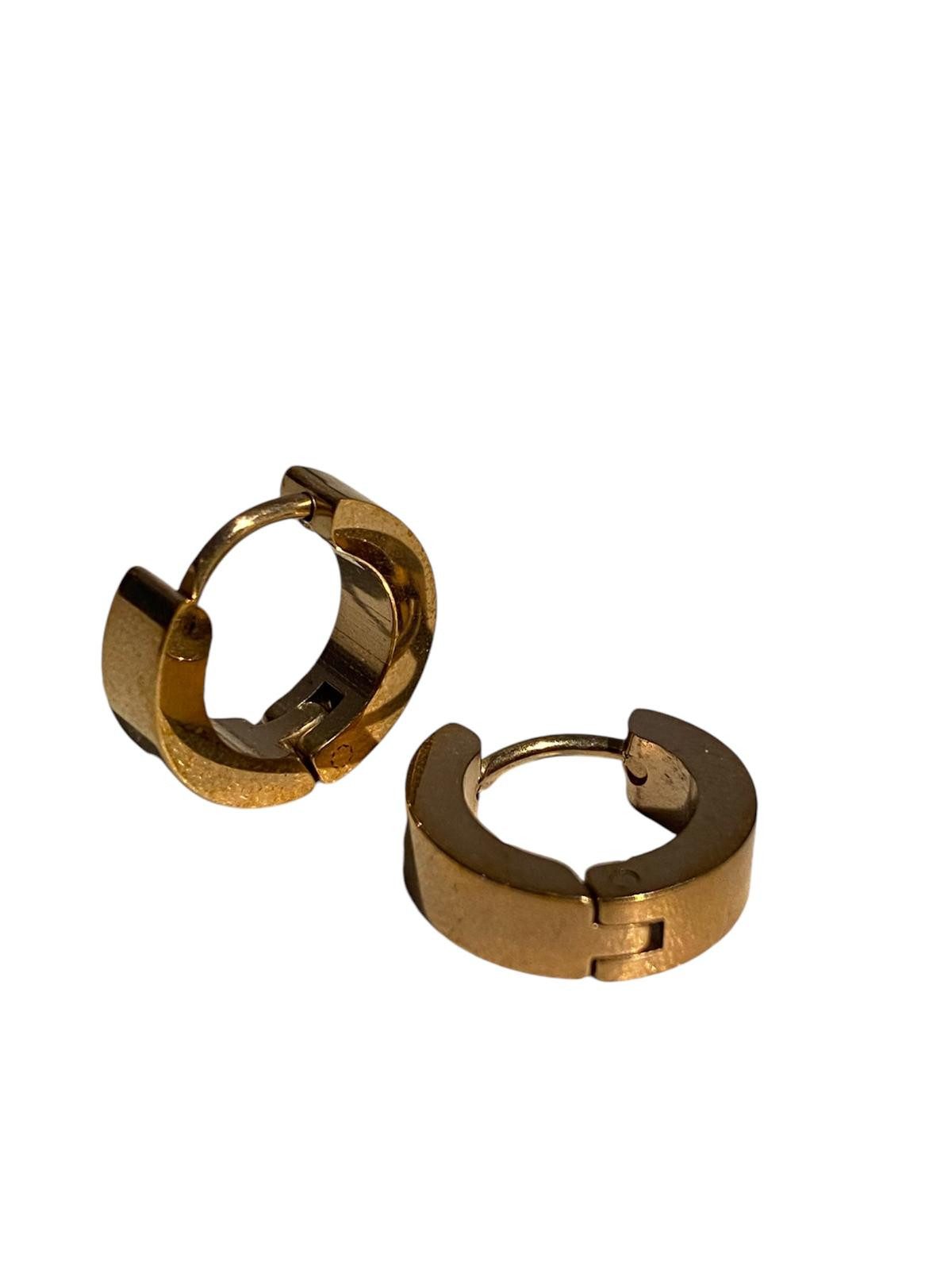 Eden Stone Klappcreolen Klassische Goldfarbene Creolen Ohrringe 4mm Klapp-Creolen Edelstahl (1-tlg)