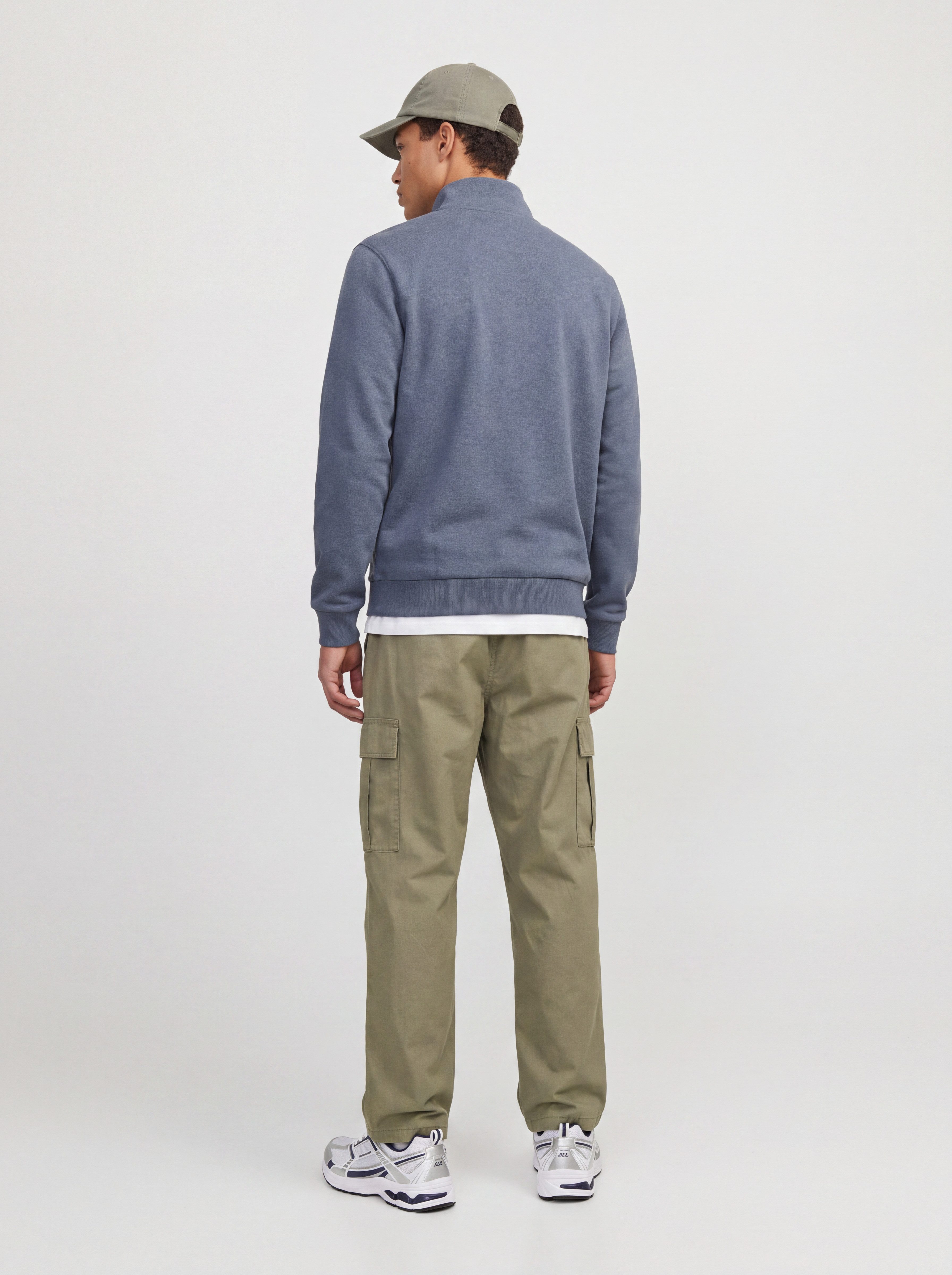 Jack & Jones Sweatshirt JJEBRADLEY SWEAT HALF ZIP NOOS Materialmix, relaxed fit – Bild 3 von 5