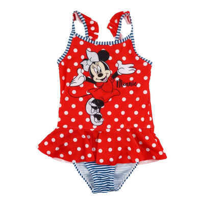 Disney Minnie Mouse Badeanzug Minnie Maus Kinder Mädchen Schwimmanzug Gr. 104 bis 134, in Rot