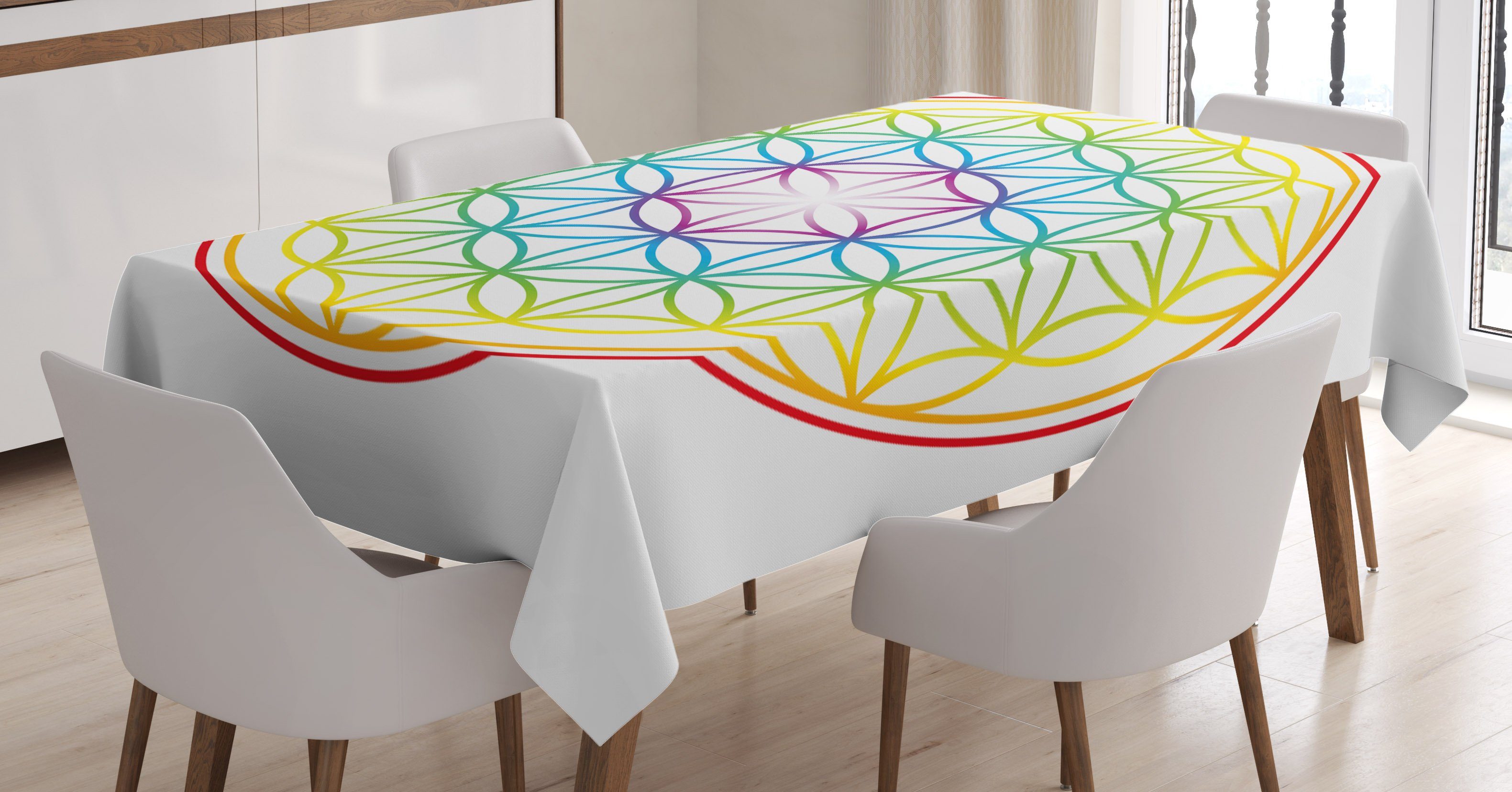 hochwertig Abakuhaus Tischdecke Farbfest Lebens Blume Waschbar Platz Außen Für Farben, des Klare den Leuchtende Bereich geeignet