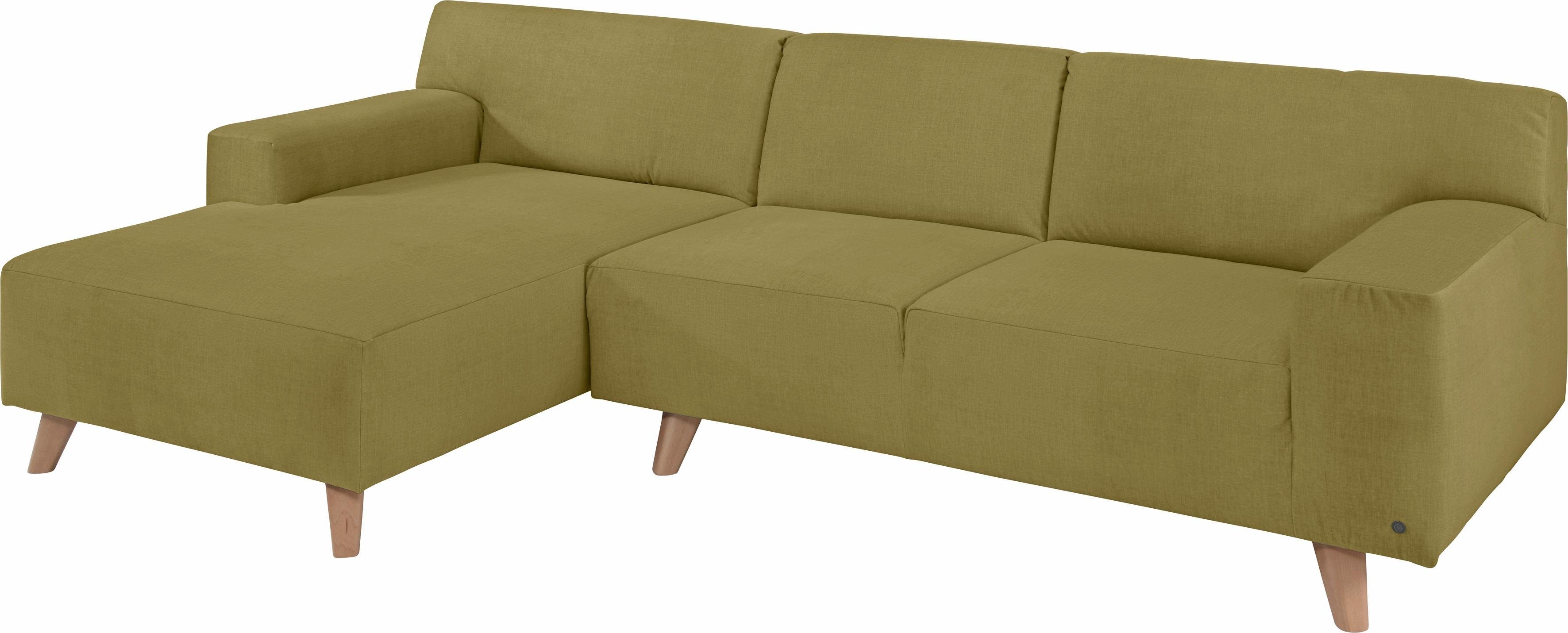 TOM TAILOR HOME Ecksofa NORDIC im natur PURE, Buche Füße Recamiere, mit Retrolook