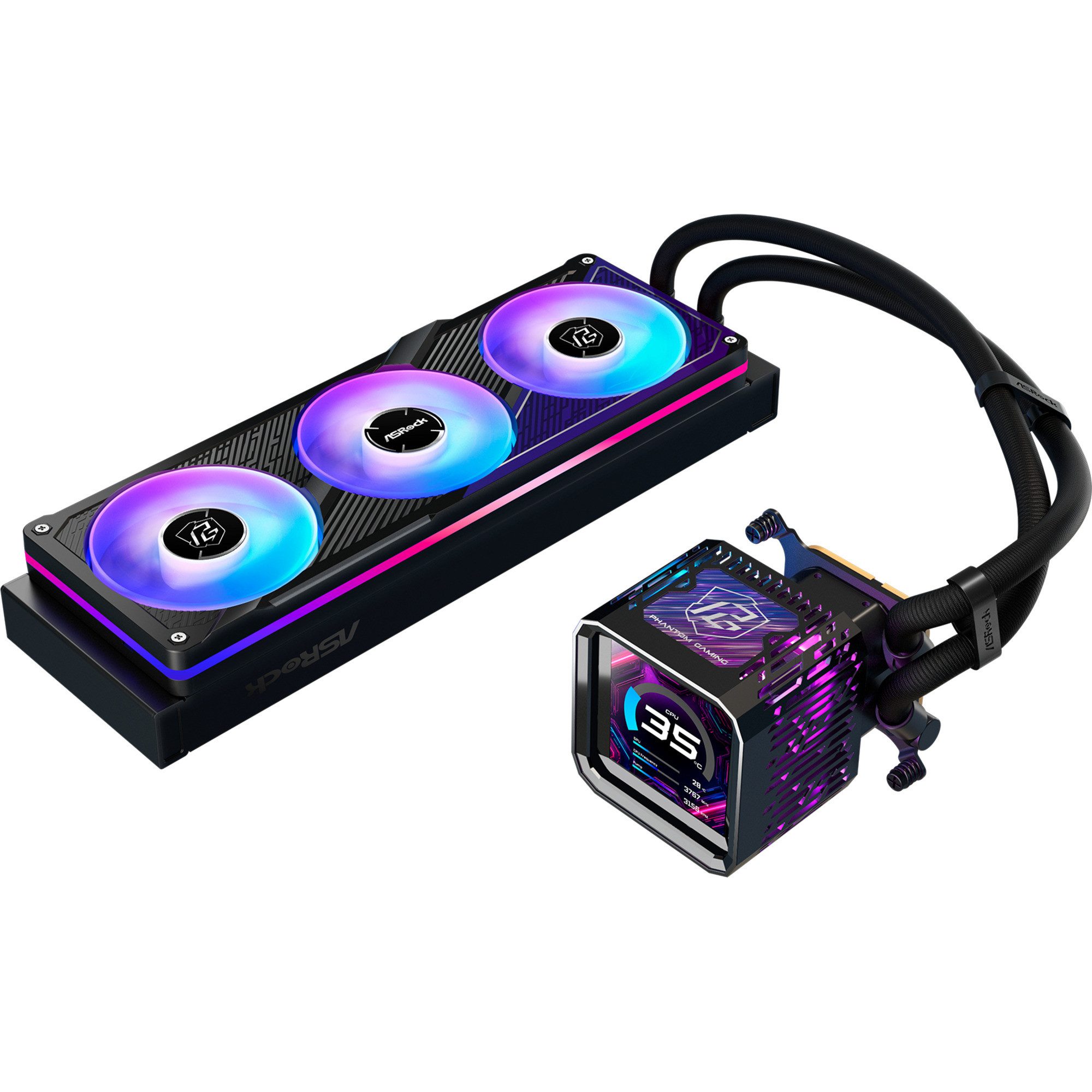 Asrock CPU Kühler ASRock Phantom Gaming 360 LCD, Wasserkühlung
