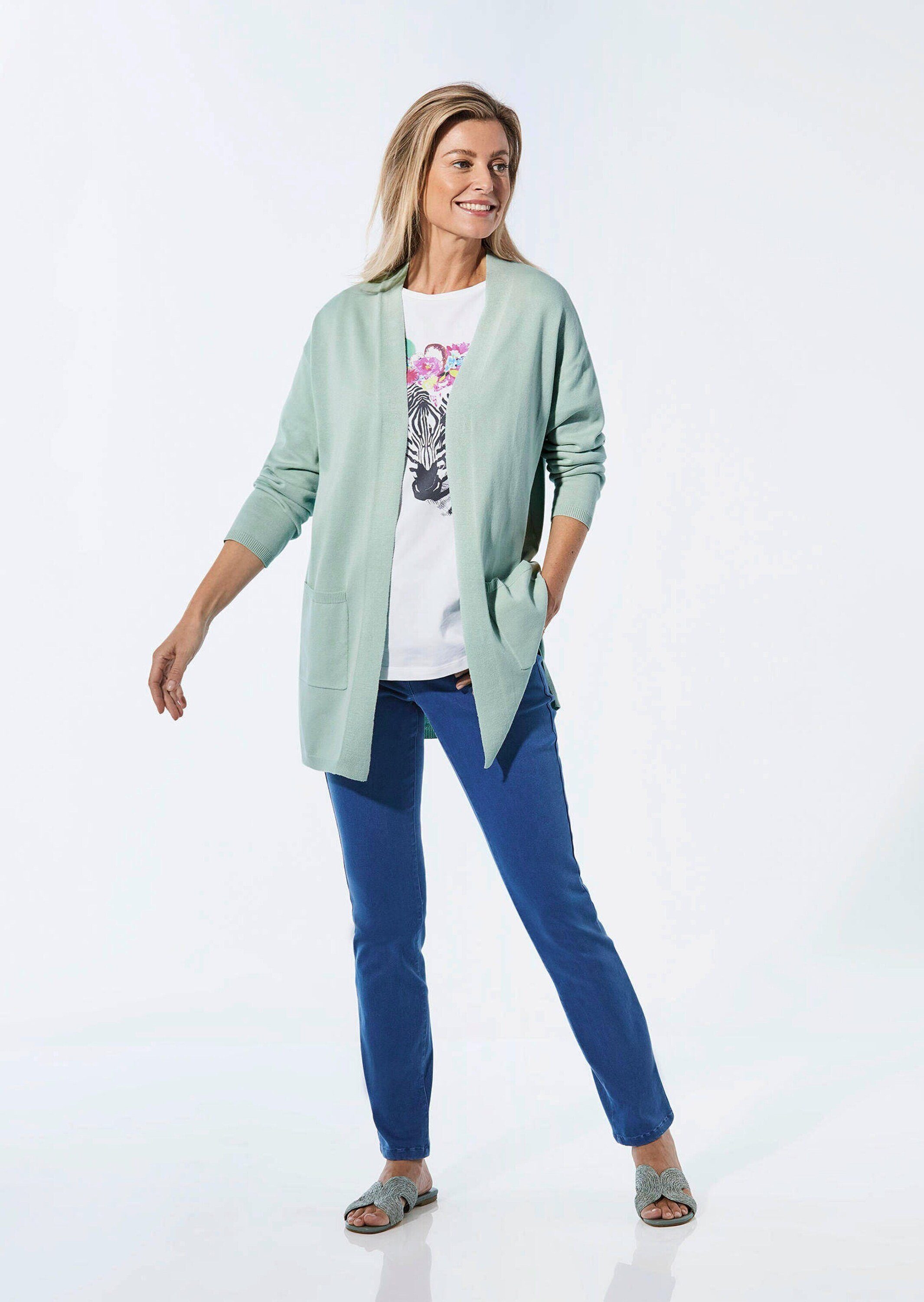 GOLDNER Strickjacke Longstrickjacke mit aufgesetzten Taschen günstig online kaufen