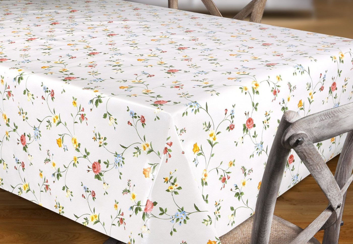 Beautex Tischdecke Wachstuchtischdecke Glatt Klassisch Blümchen abwischbar Tischdecke (1-tlg), Wasserundurchlässig, Zuschneidbar, Pflegeleicht, Oberflächenversiegelt