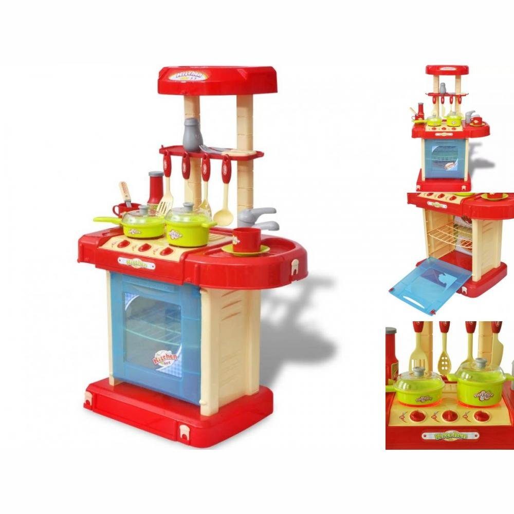 vidaXL Kinder-Küchenset Kinderküche mit Zubehör Spielküche mit Licht- und Soundeffekten Kunsts red + blue + yellow