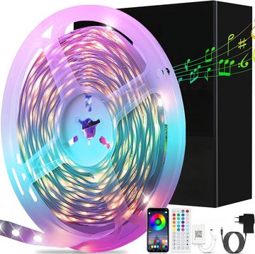 ZMH LED-Streifen 10M Selbstklebend - Smart Streifen Timer-Einstellung Party Deko, Licht band Musik Sync 16 Mio Farbe für Schlafzimmer