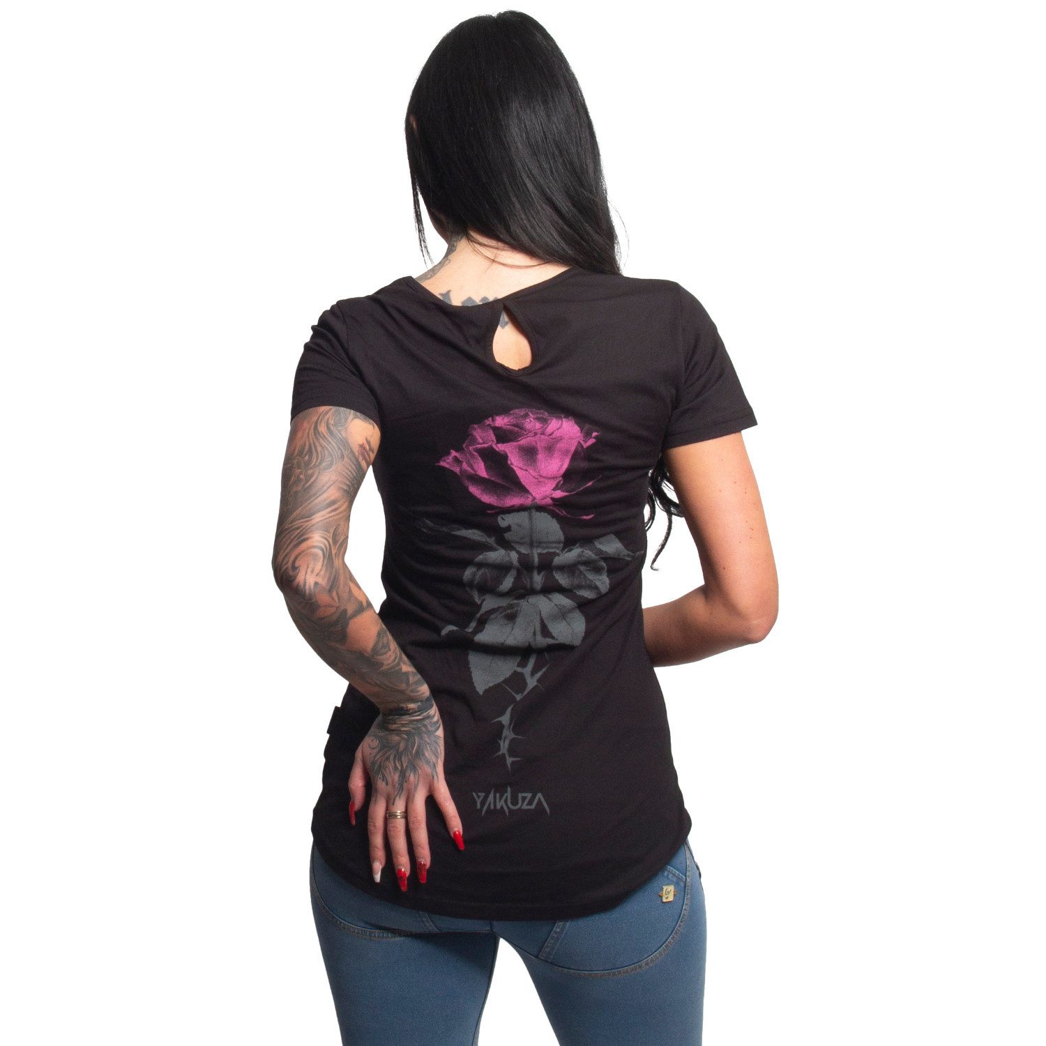 YAKUZA Rundhalsshirt Diffuse mit verlängertem Rückenteil günstig online kaufen