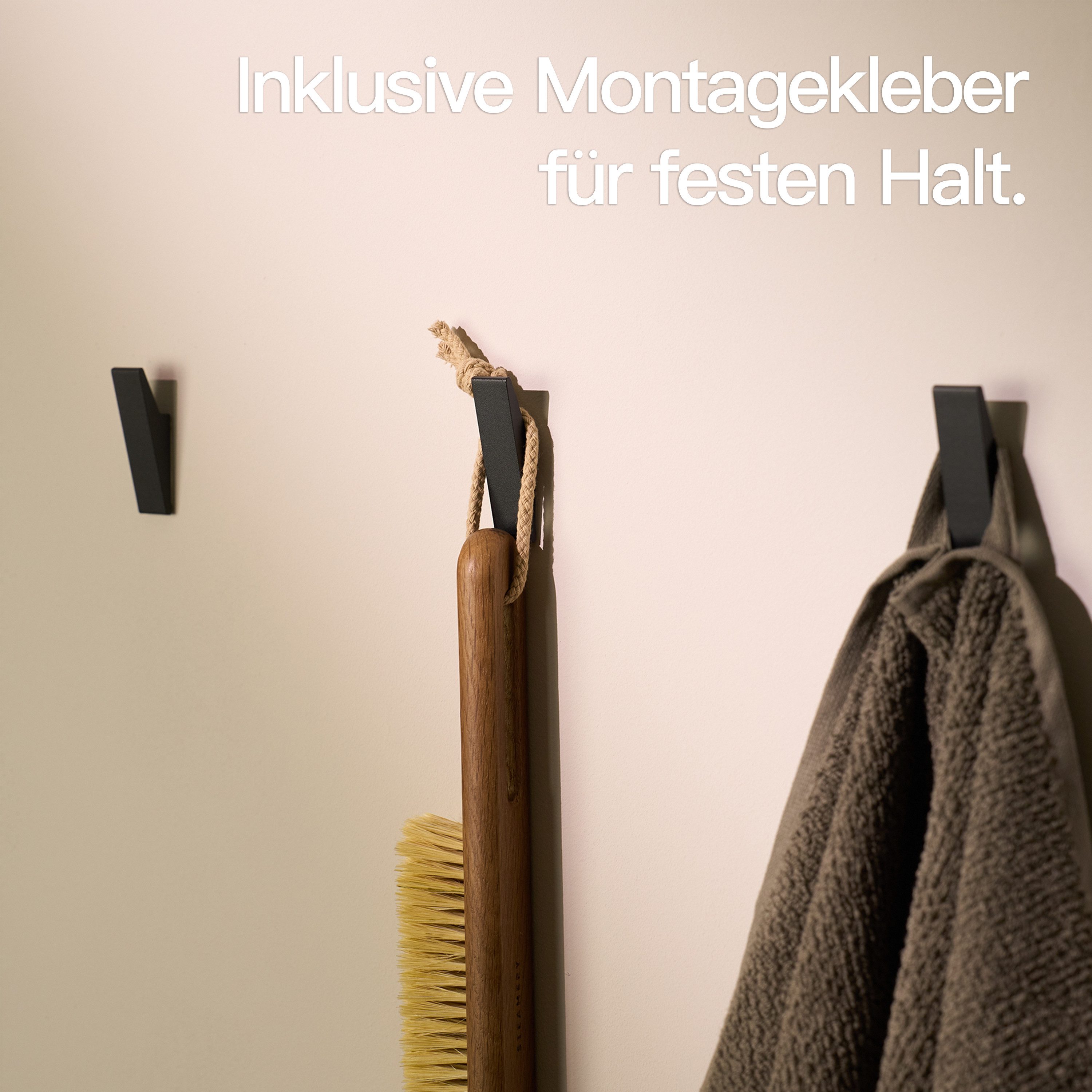 Designfabrik Hamburg Handtuchhaken DFHH KH, (4x Wandhaken), rostfrei, pulverbeschichtet, eloxiert, sandgestrahlt – Bild 4 von 5