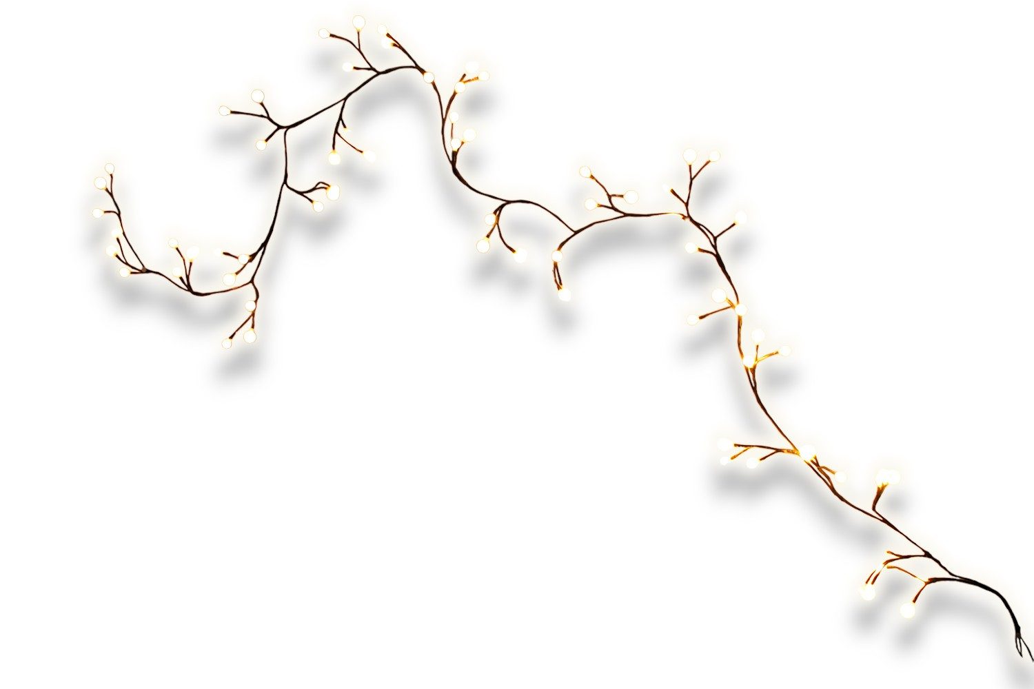 Arnusa LED-Leuchtzweig Lichterzweig 2,6m warmweiß Lichterkette LED Ast Baum, 72-flammig, Weihnachtsbeleuchtung für Innen und Außen