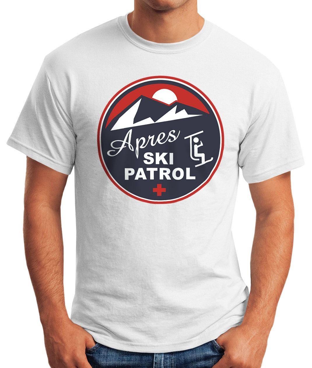 MoonWorks Print-Shirt Moonworks® Retro Apres-Ski Patrol T-Shirt mit Herren Print