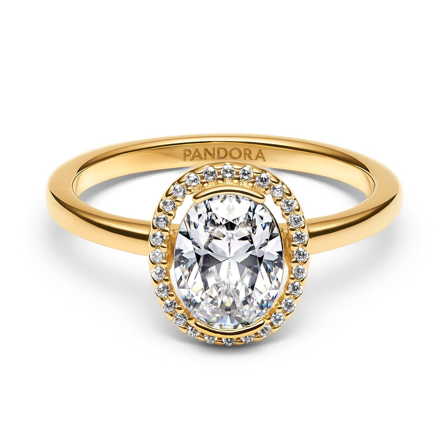 Pandora Fingerring Damen-Ovaler Funkelnder Heiligenschein Goldfarben günstig online kaufen