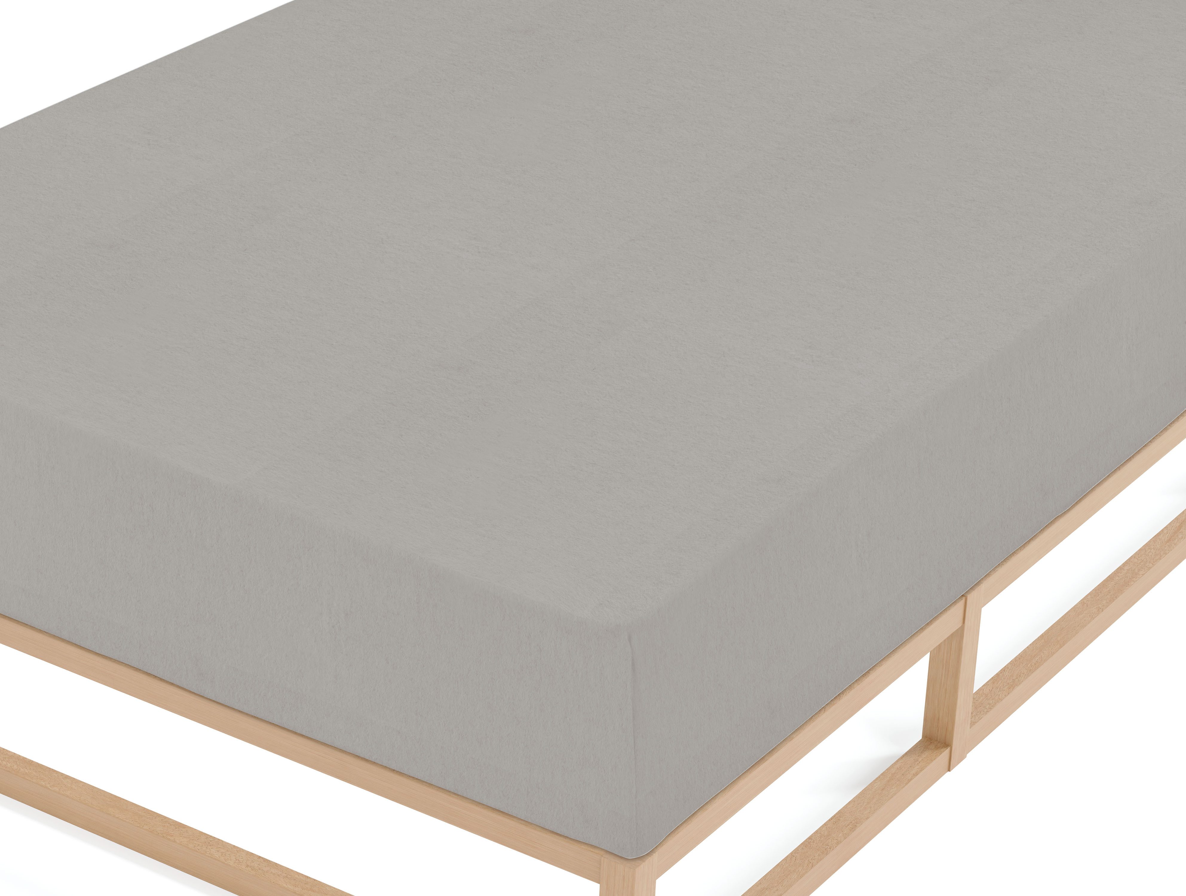 Biberna Spannbettlaken HERMAL Melange Flanell uni, kuschelig weich, Flanell, Gummizug: rundum, (1 Stück), 100% Baumwolle, weich+warm, Matratzenhöhe bis 22 cm, Made in Germany