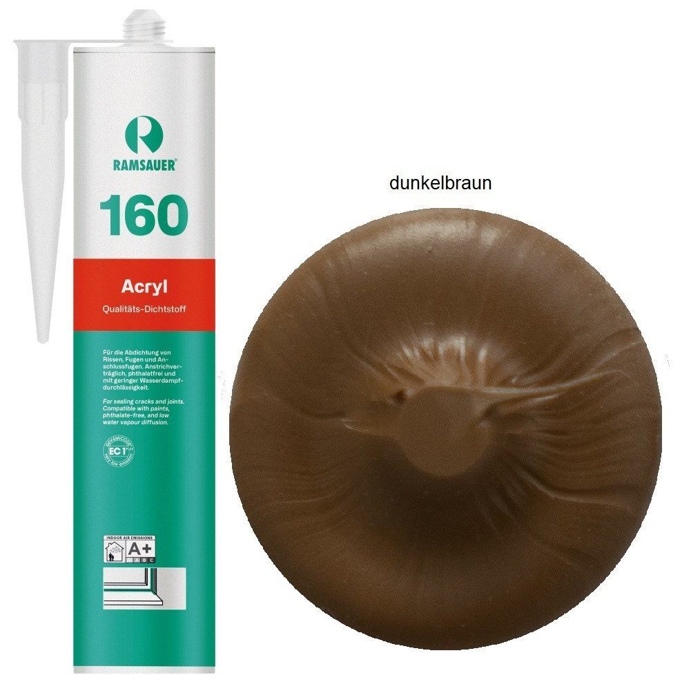 Ramsauer Dichtstoff Ramsauer 160 Acryldichtstoff 1K Acryl Dichtstoff 310ml Kartusche, gebrauchsfertig, Für Anschlüsse mit mittleren Dehnungsbeanspruchung