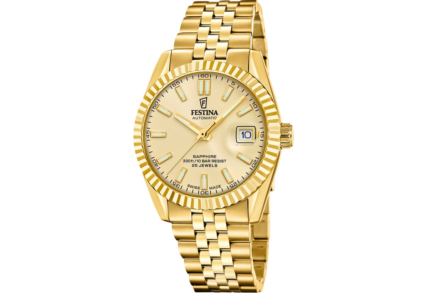 Festina Automatikuhr Automatic F20092_2, Armbanduhr, Herrenuhr, Swiss Made, Mechanische Uhr, Edelstahlarmband