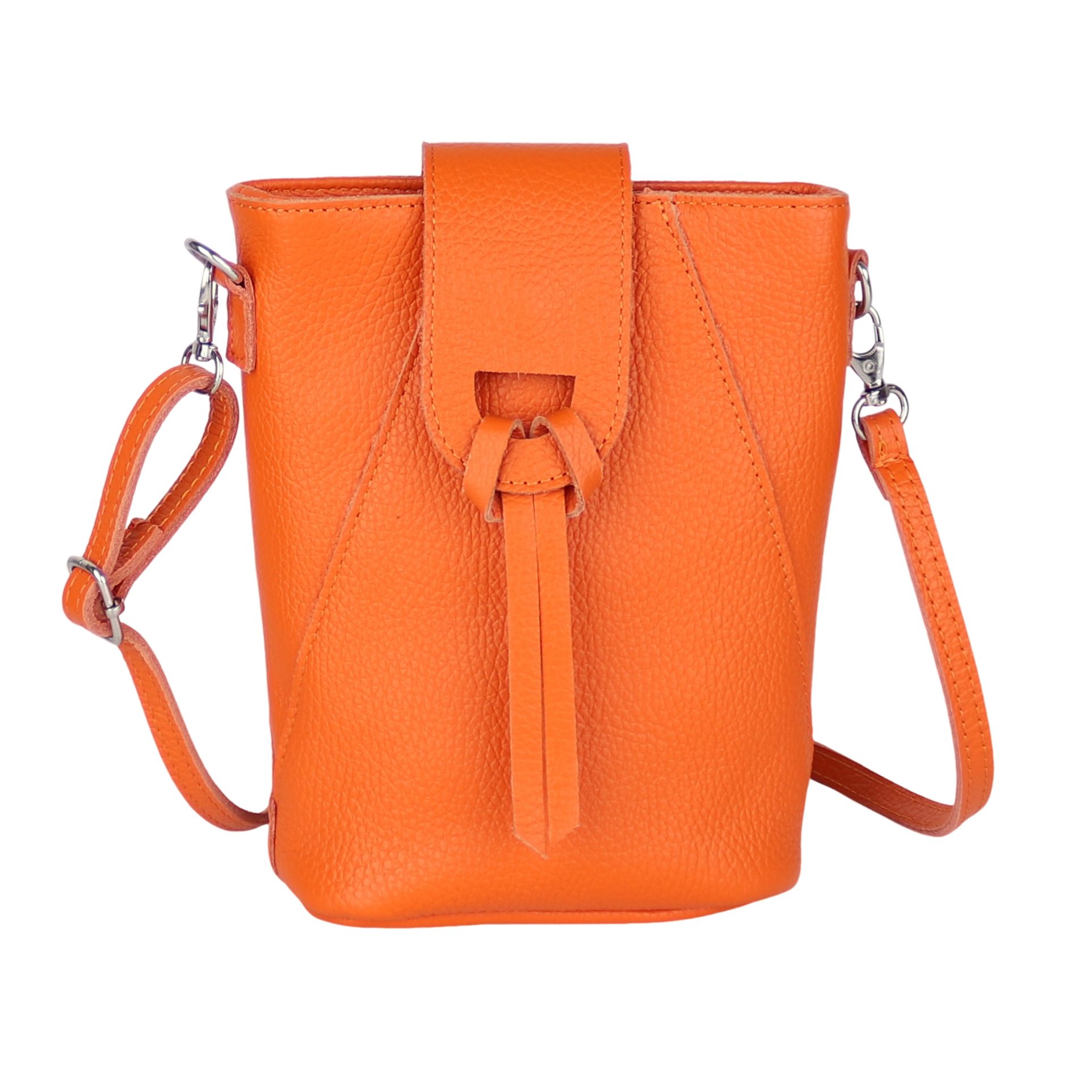 MIRROSI Umhängetasche Damen Crossbody Bag, Echtleder Made In Italy, 14,5x19x6cm