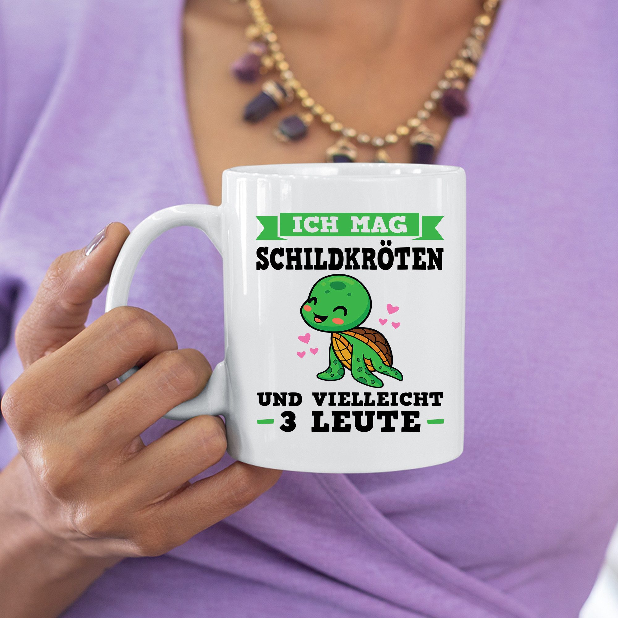 Printmacher Tasse Schildkröte Tasse Kaffebecher Schildkröten Amphibie Tiere Süß, Keramik