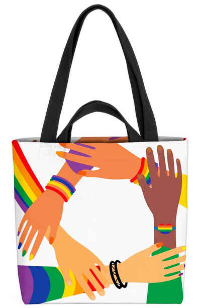 VOID Henkeltasche (1-tlg), Pride LGBTQ Hands Hände Zusammenhalt Armband Gruppe Freunde Gay pride