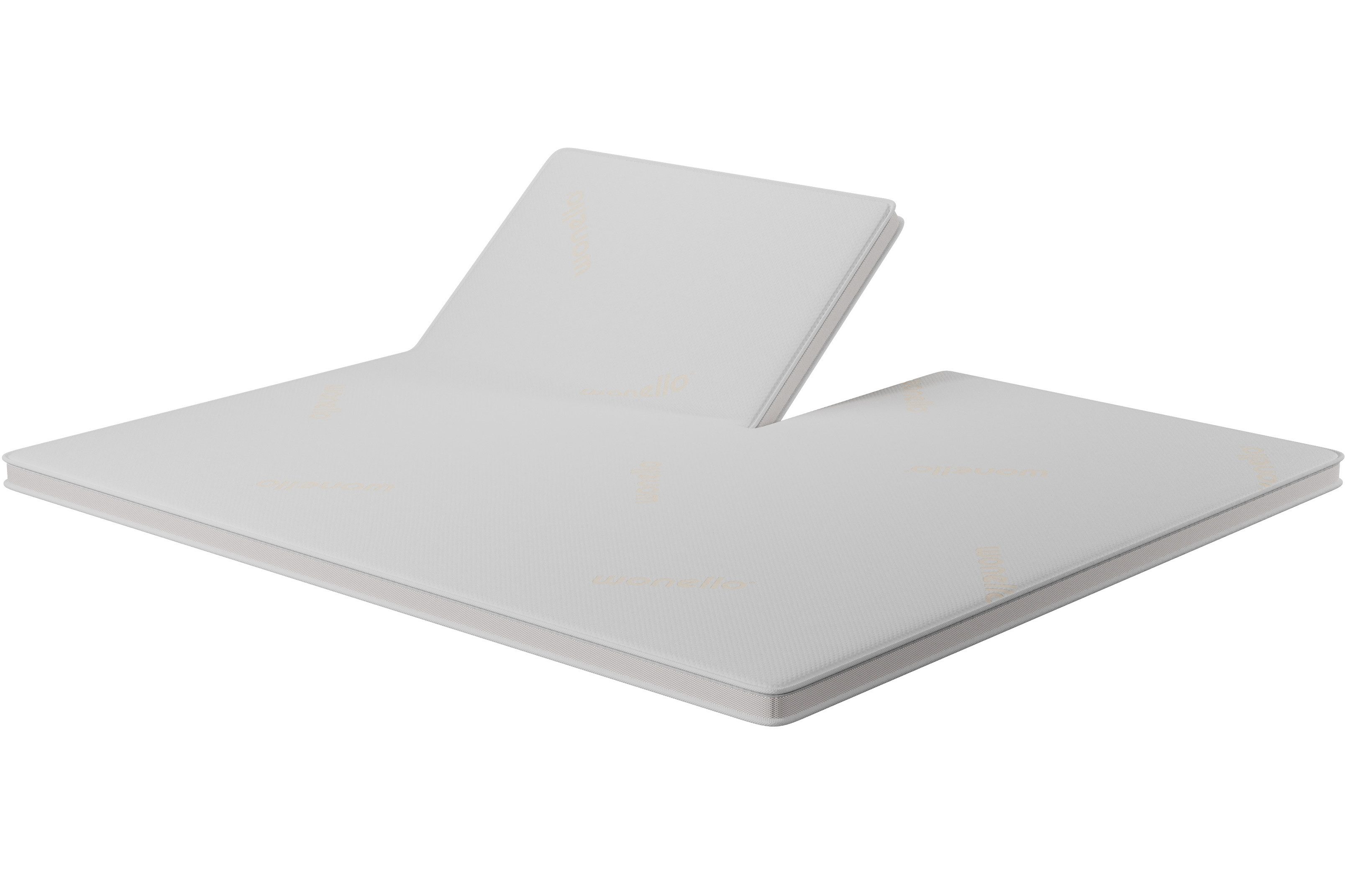 wonello, Topper wonello PremiumPLUS GEL SPLIT Topper, 9 cm hoch, Gelschaum, (druckentlastend & waschbar), Luxus Matratzentopper für elektrische Boxspringbetten