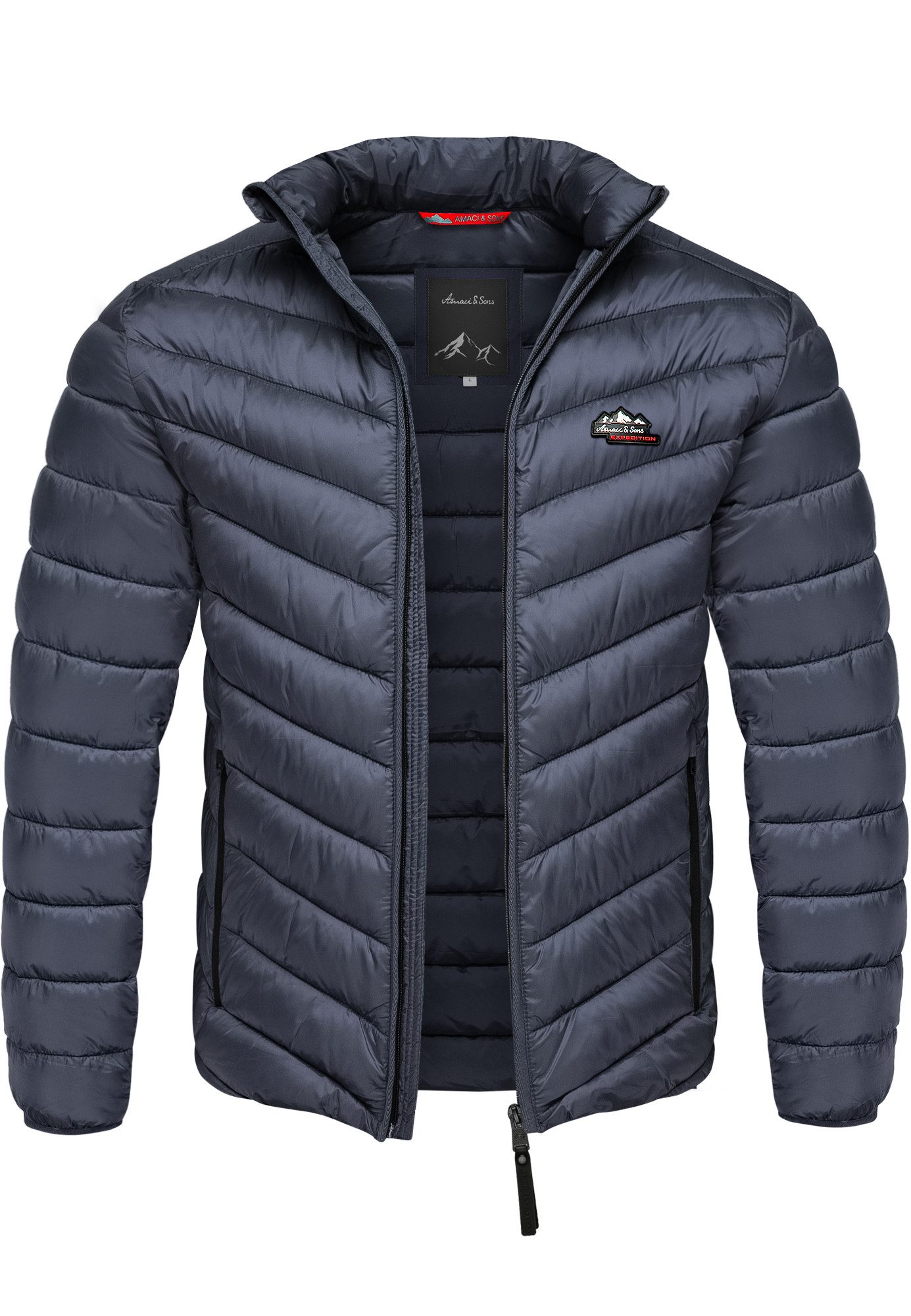 Amaci&Sons Steppjacke RYE Steppjacke Herren Männer Outdoor Basic Patch Jacke Herbst Winter Steppjacke