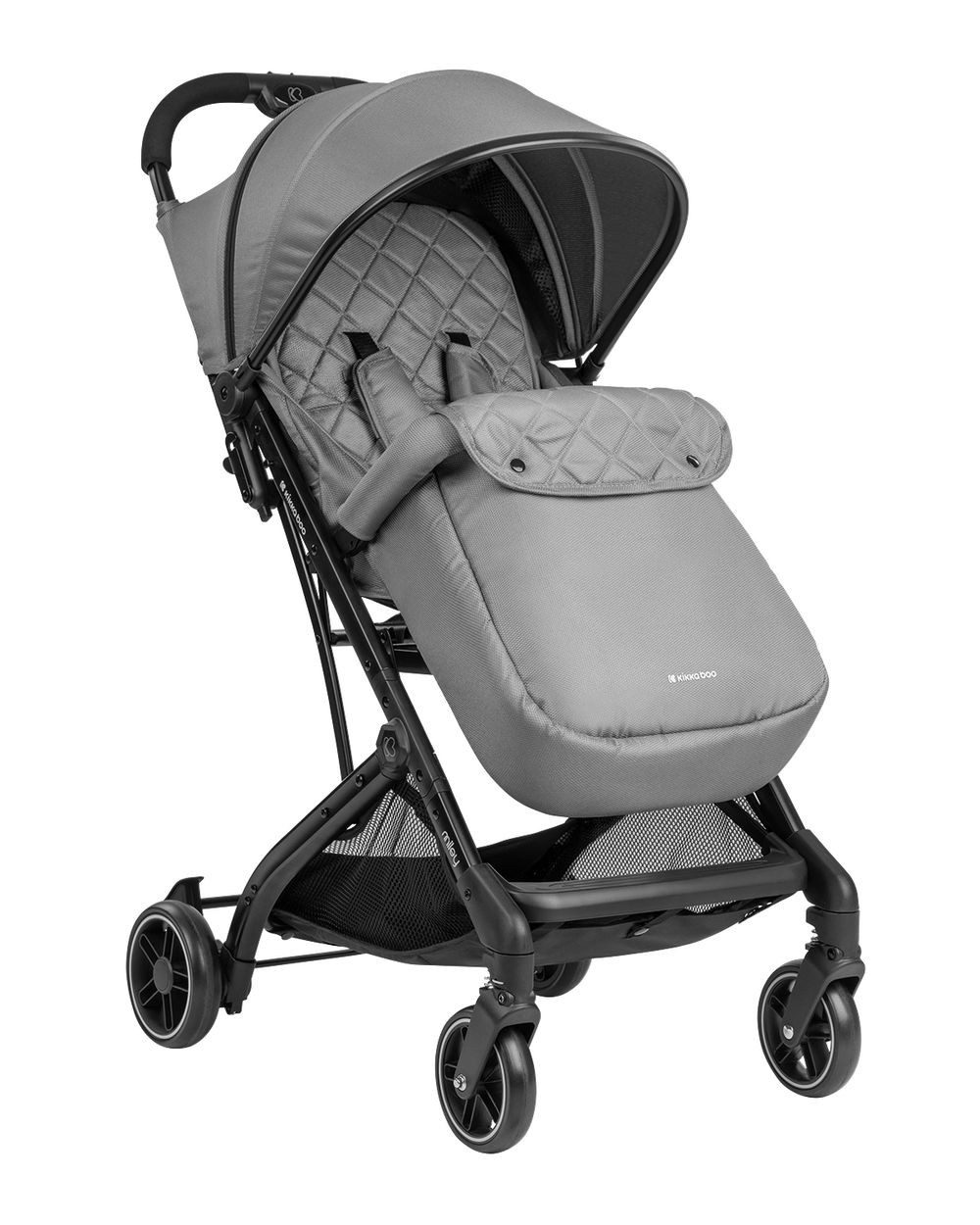 Kikkaboo Kinder-Buggy Kinderwagen Miley mit Fußsack, Fußstütze verstellbar, klappbar, Korb