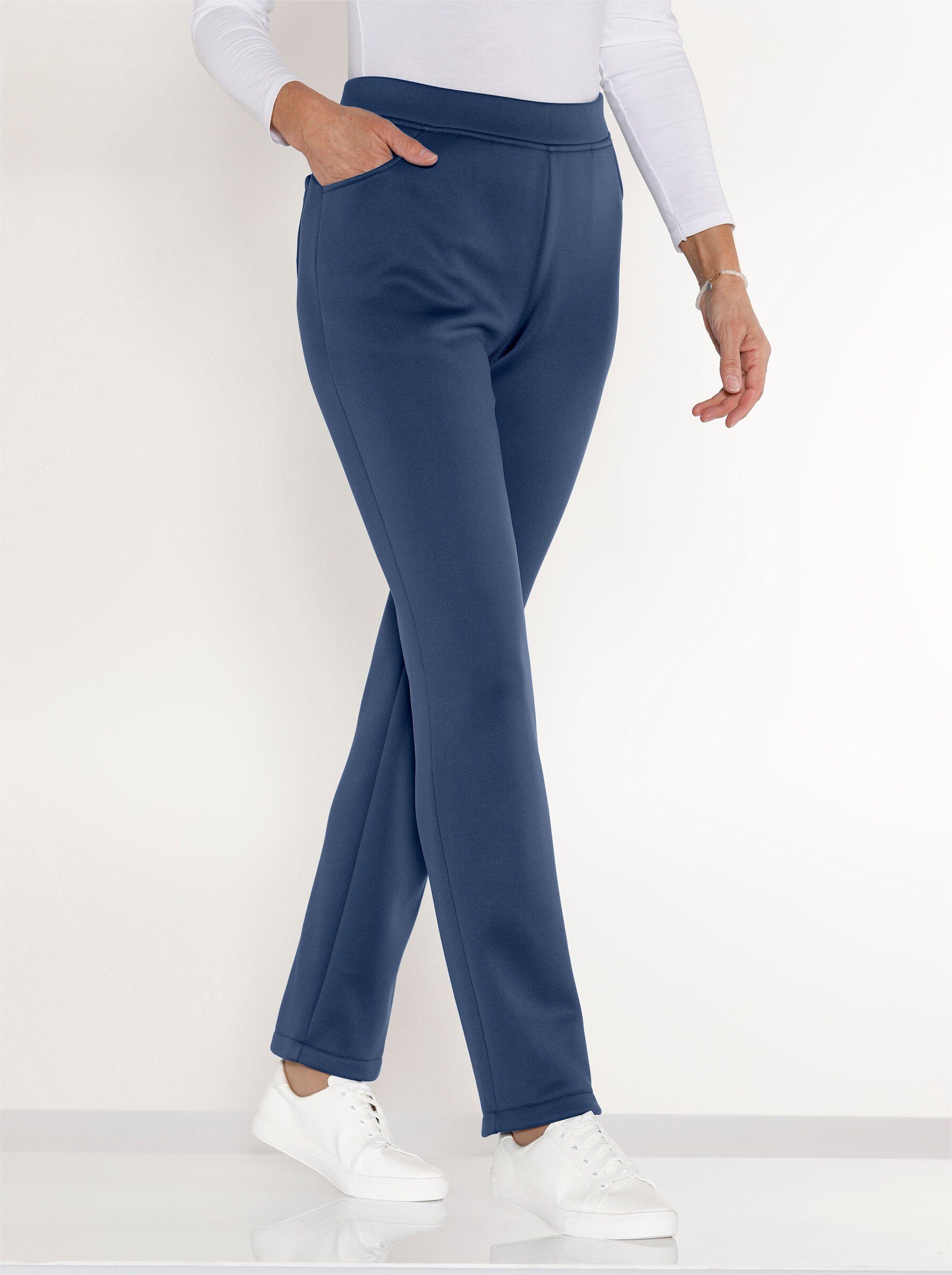 Sieh an! Jerseyhose Innenbeinlänge ca. cm 77 jeansblau