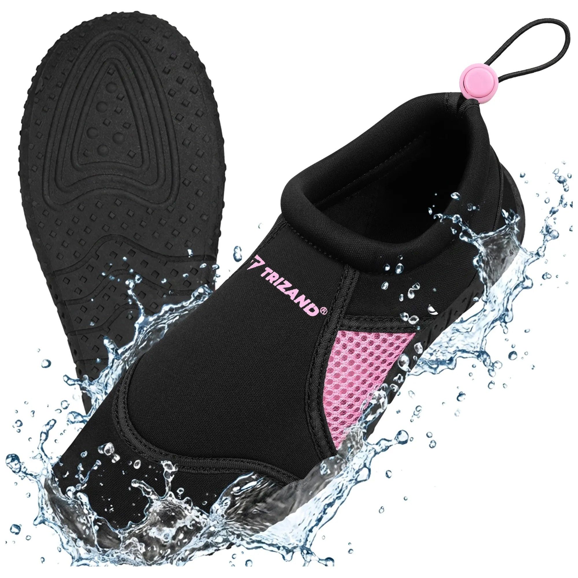 Trizand Badeschuh Neoprenschuh Strandschuh Wasserschuh (Spar-Set, 1-tlg., 39) rutschfeste Sohle, 5 mm, schnelltrocknend, Kordelzug
