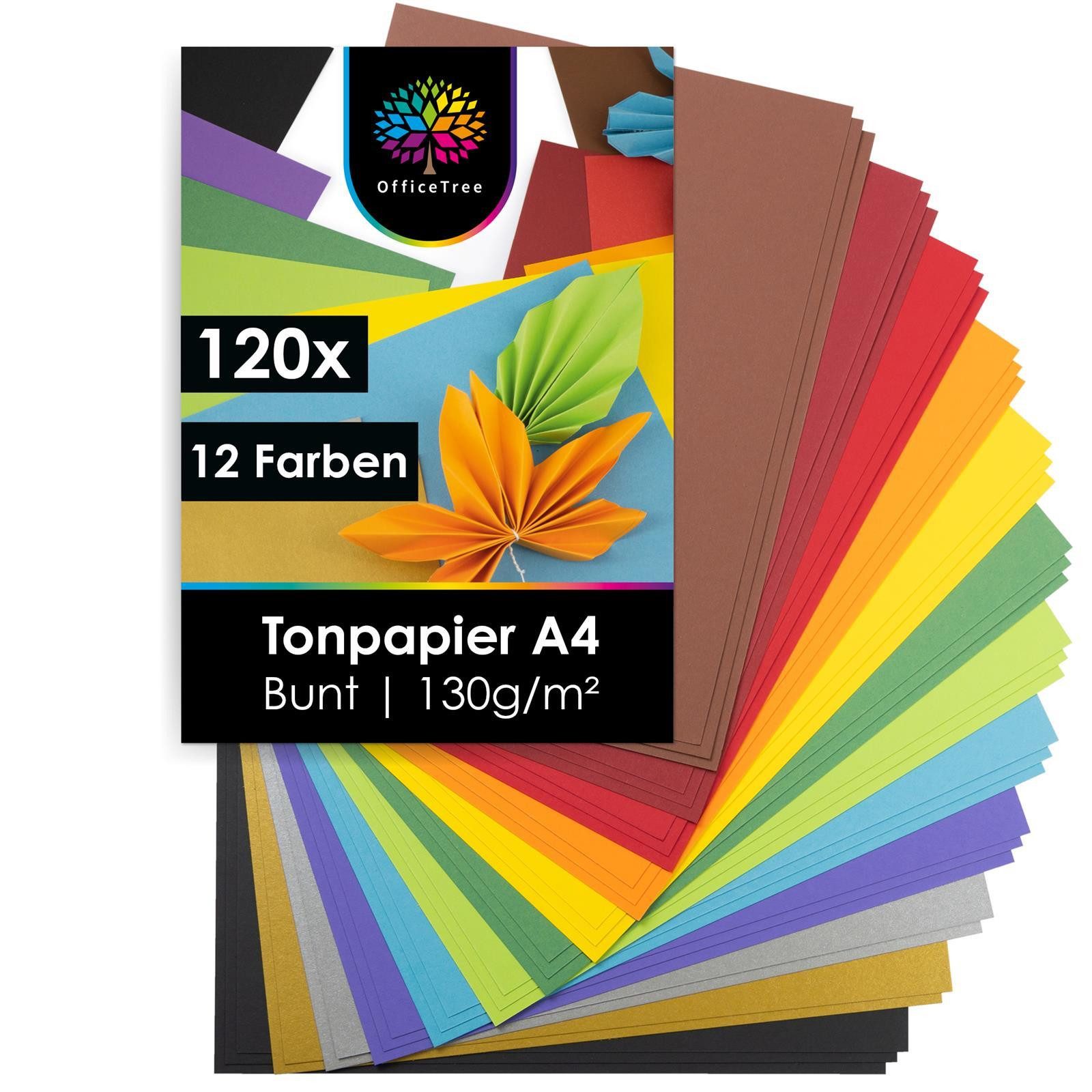 OfficeTree Transparentpapier OfficeTree 120 Blatt Bastelpapier - Bastelset Kinder